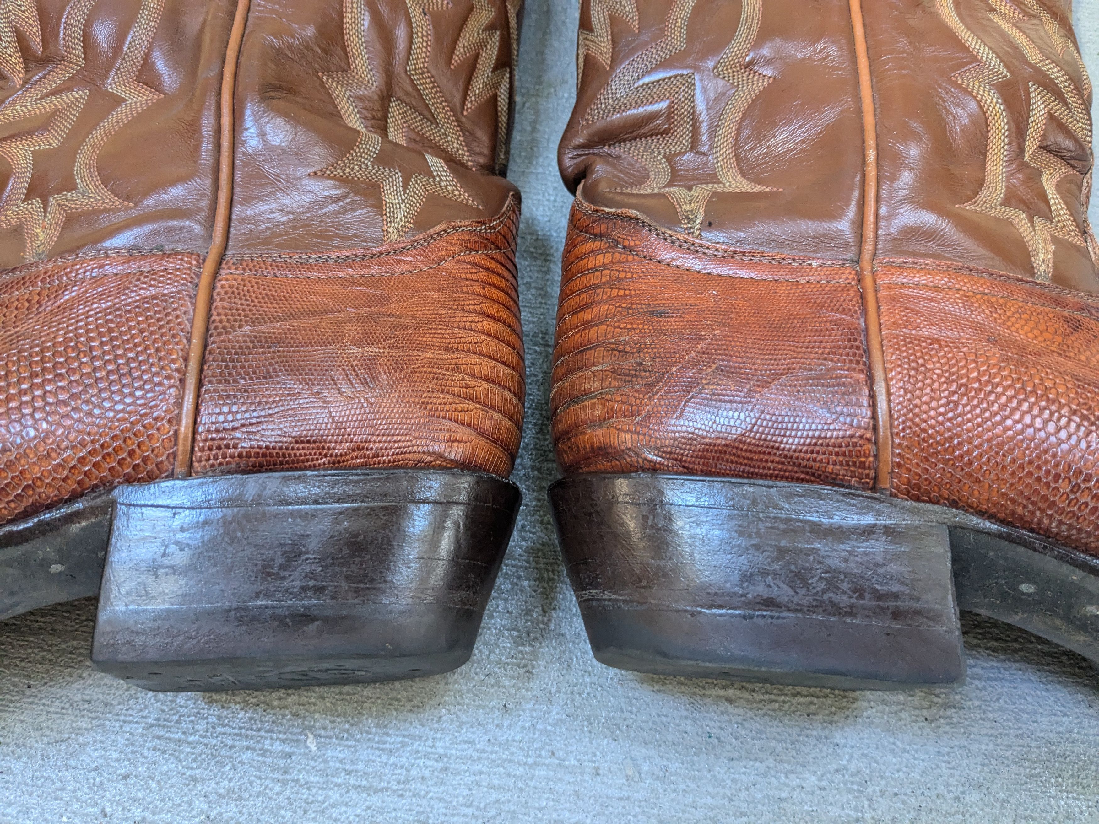 Tony Lama Tony Lama Cowboy Boots Lizard Brown 9.5 D Botas USA Size US 9.5 / EU 42-43 - 8 Thumbnail