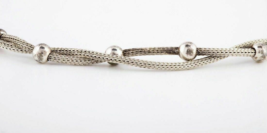 Other Woven Sterling Silver Snake and Ball Bead Necklace Size ONE SIZE - 3 Thumbnail