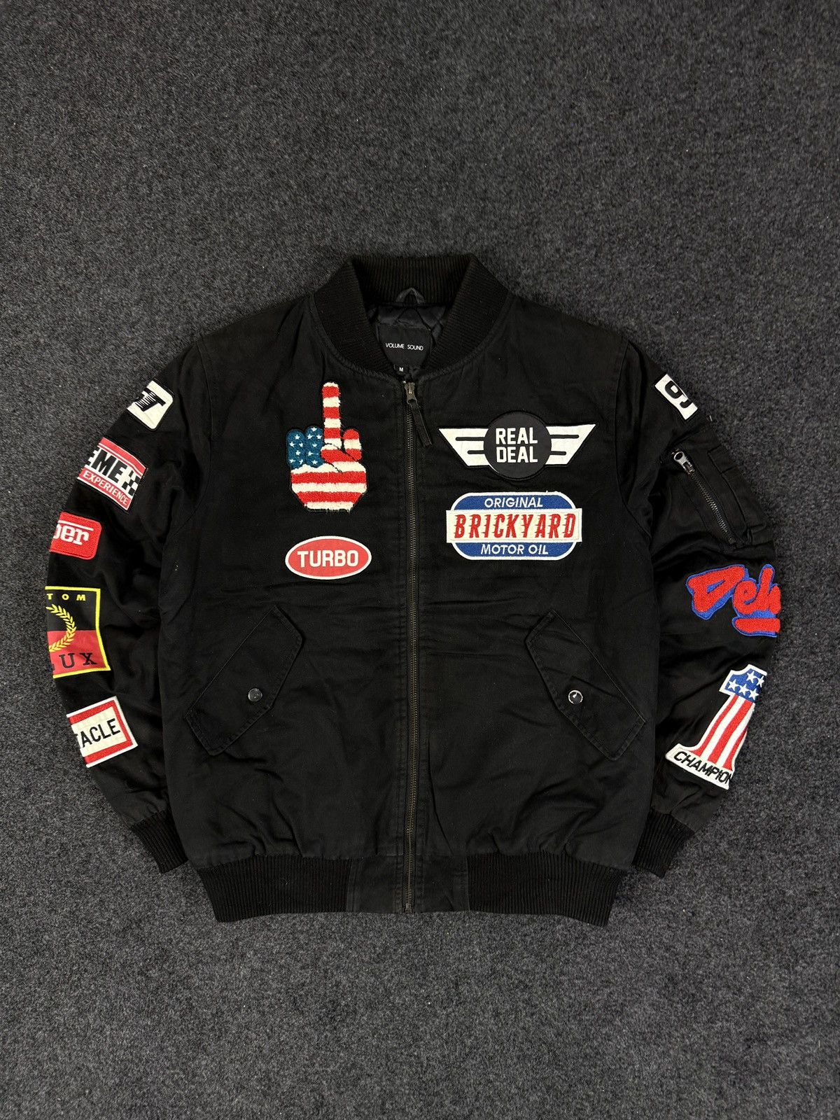 Moschino Black Racing Patch Bomber Jacket — Volume Sound M Size US M / EU 48-50 / 2 - 1 Thumbnail