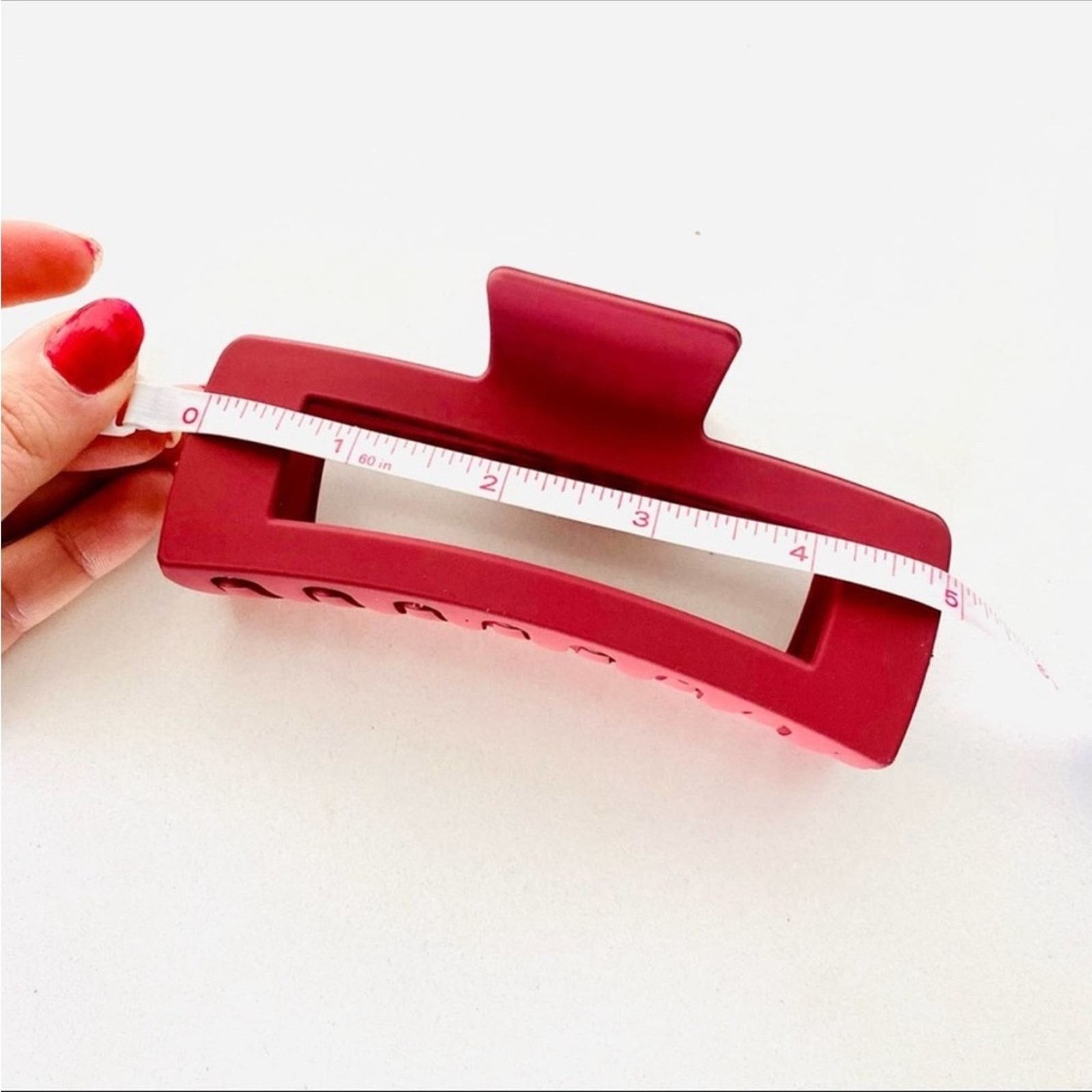 Anthropologie NEW ANTHROPOLOGIE Red Jumbo Rectangular Clear Hair Claw Clip Size ONE SIZE - 7 Thumbnail