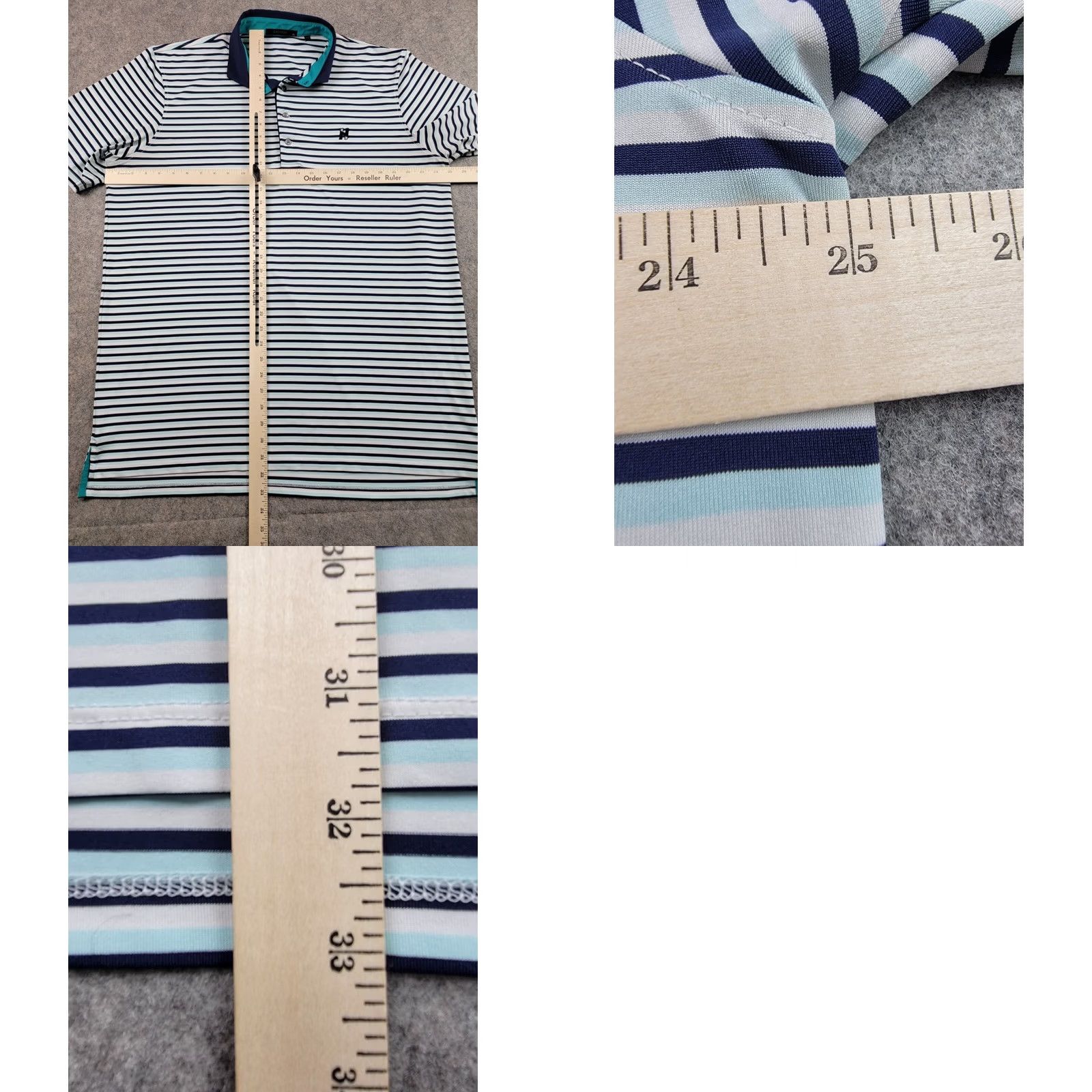 Vintage Greyson Golf Polo Mens XL White Blue Stripe Short Sleeve Pullover Activewear Casual Travel Golf Size US XL / EU 56 / 4 - 8 Thumbnail