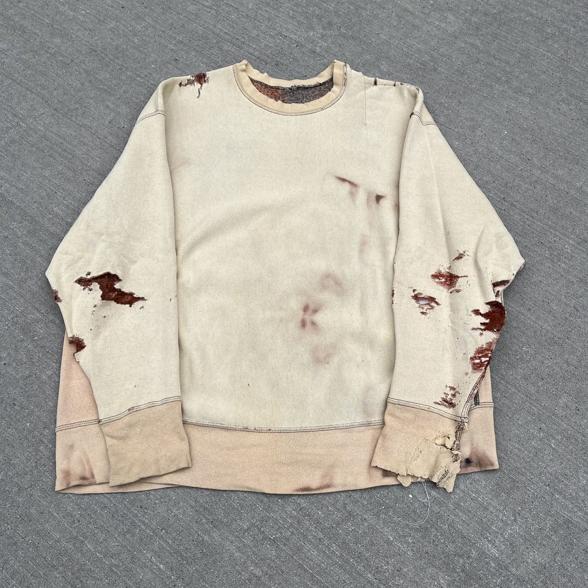 image of Vintage 1960S Distressed Sweatshirt (Unisex) in Brown, Men's (Size XL)