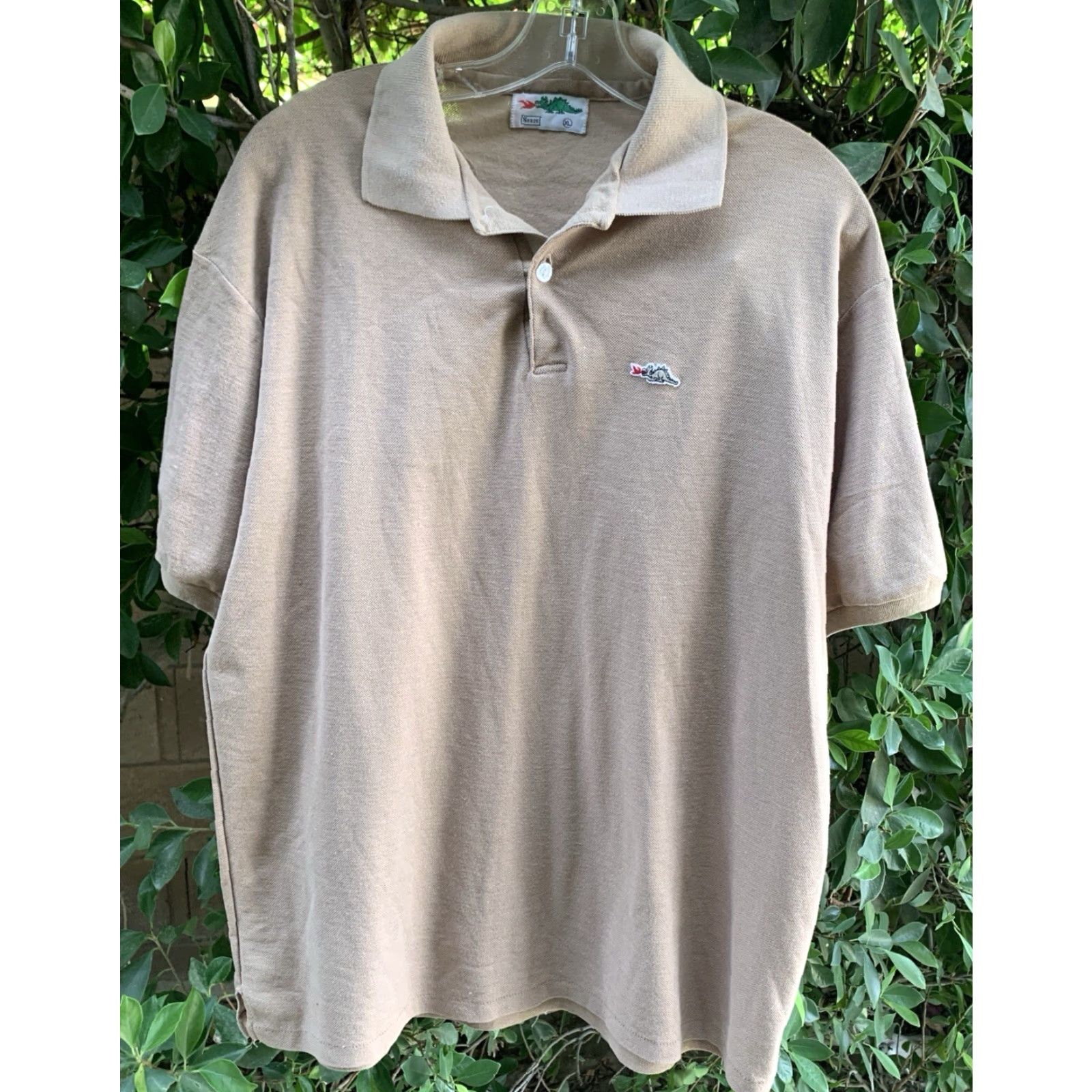 Sears VINTAGE Sears Fire Breathing Dragon Logo Polo Shirt XL Beige Men XL Polo Dragon Logo Braggin Dragon Fire Theme Golf Size US XL / EU 56 / 4 - 3 Thumbnail