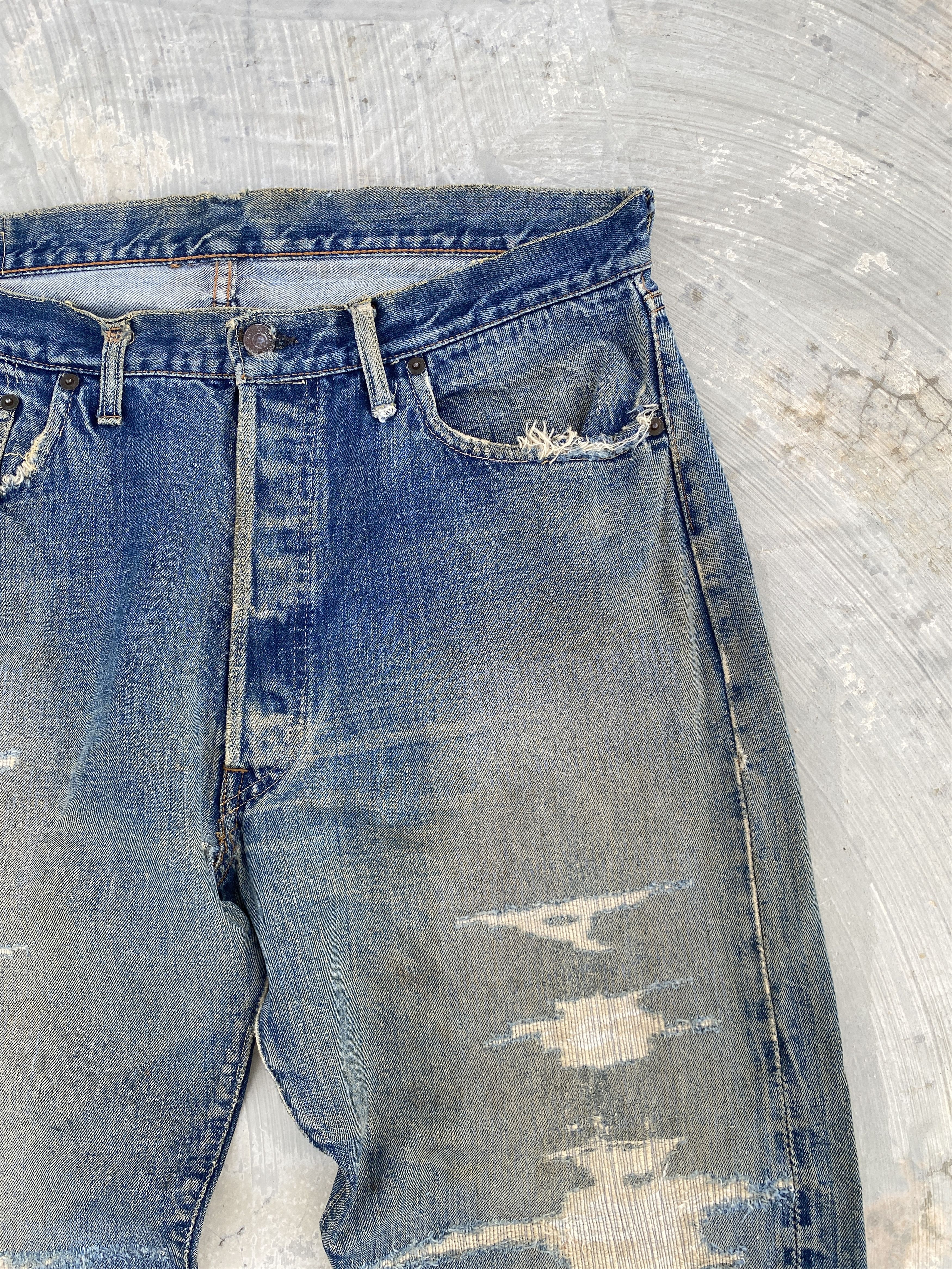 Levi's Vintage 60s Levis 501 Big E V-Stitch #6 Selvedge Jeans Size US 35 - 3 Thumbnail