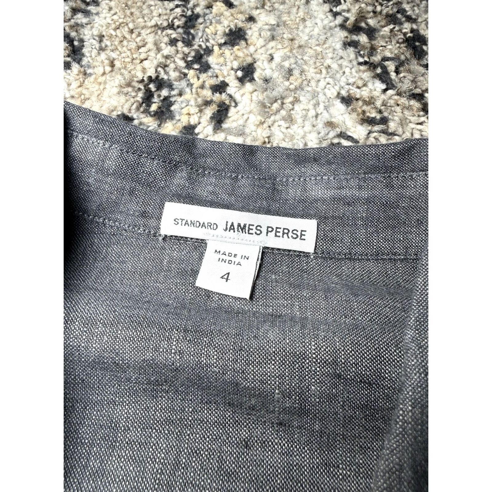 James Perse James Perse Men’s Button Shirt Size L 100% Linen Long Sleeve Gray India Dyed Button-Front Shirts Mens Size US L / EU 52-54 / 3 - 7 Thumbnail