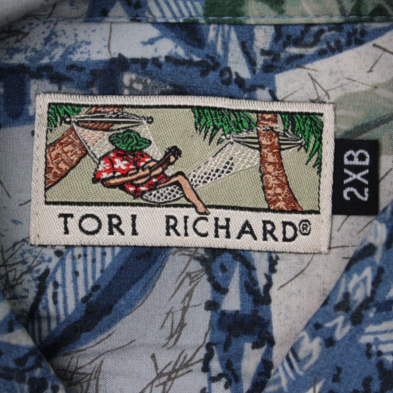 Tori Richard Tori Richard Hawaiian Shirt Mens 2XB XXL-Big Green/Blue Floral 100% Viscose S/S Shirt Big & Tall Mens Blue Floral Beach Tropical 90s? Size US XXL / EU 58 / 5 - 7 Thumbnail