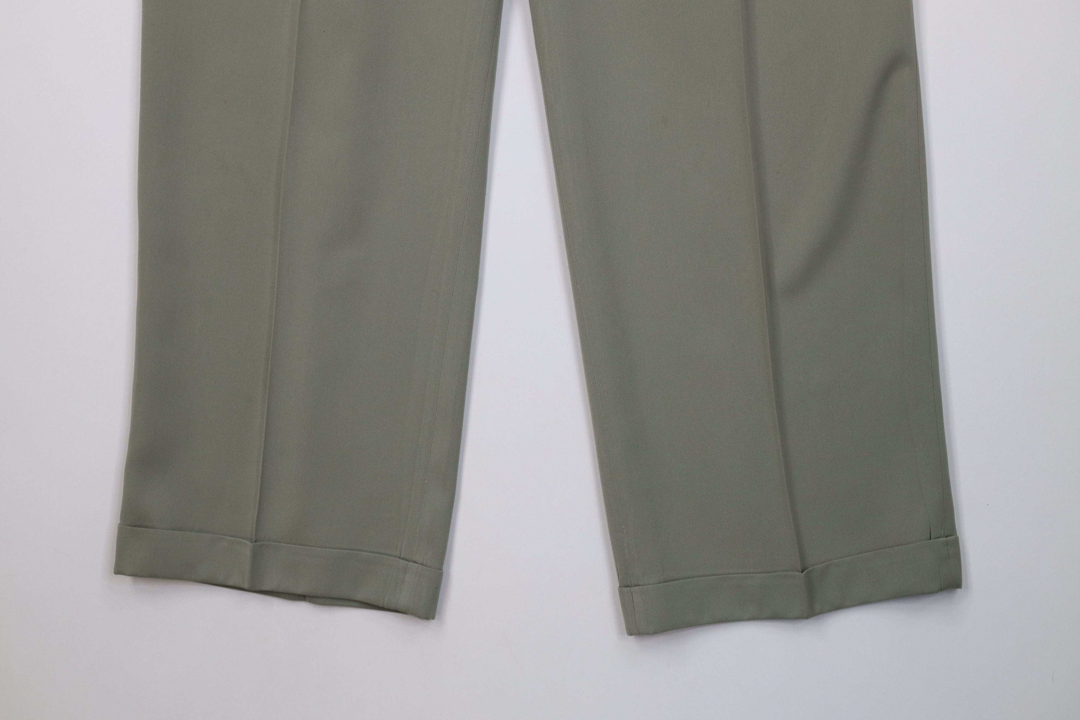 Vintage Vintage 90s Streetwear Knit Wide Leg Chino Pants Light Green Size US 34 / EU 50 - 4 Thumbnail