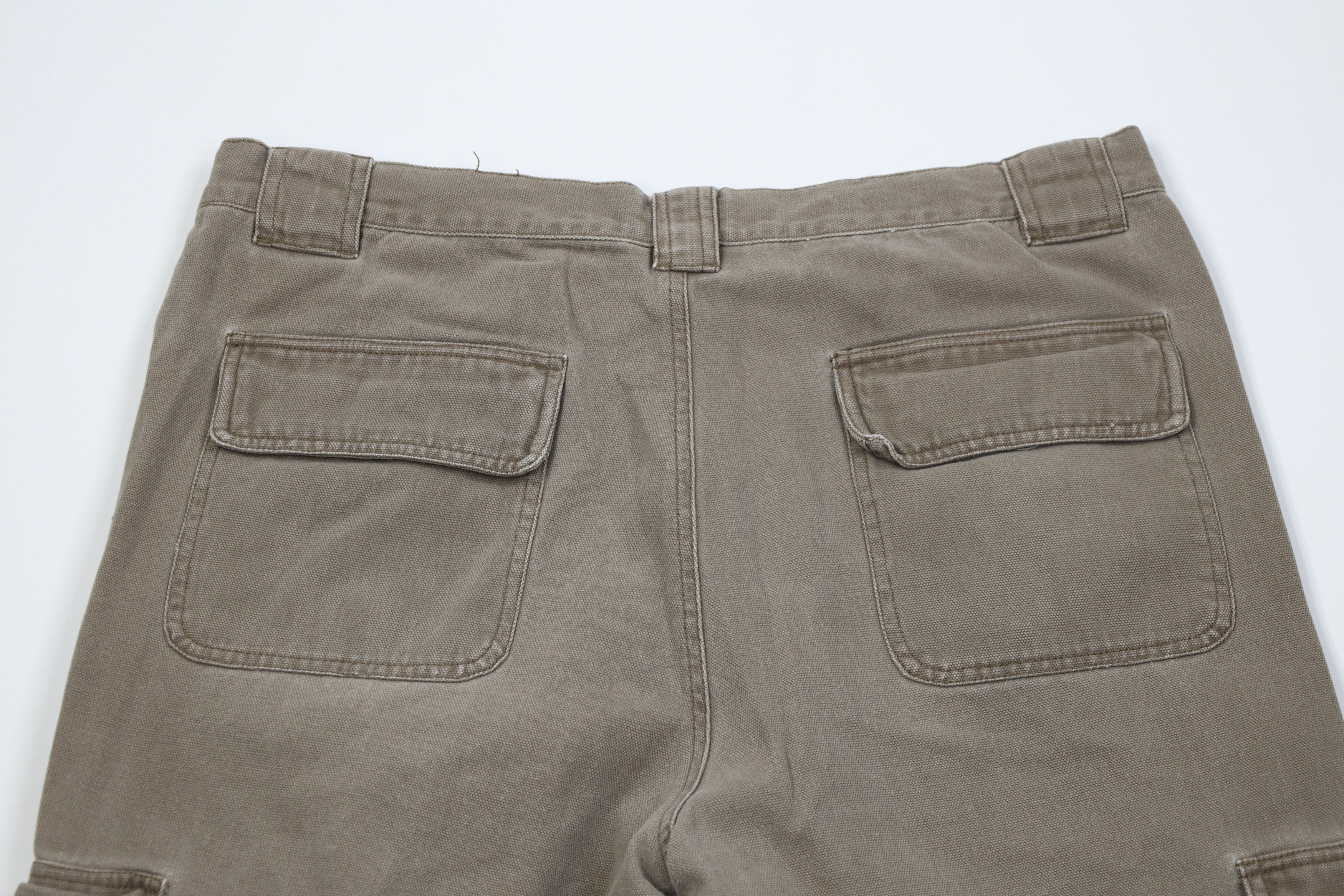Cabelas Vintage 90s Cabelas Heavy Canvas Wide Leg Cargo Pants Brown Size US 38 / EU 54 - 10 Thumbnail