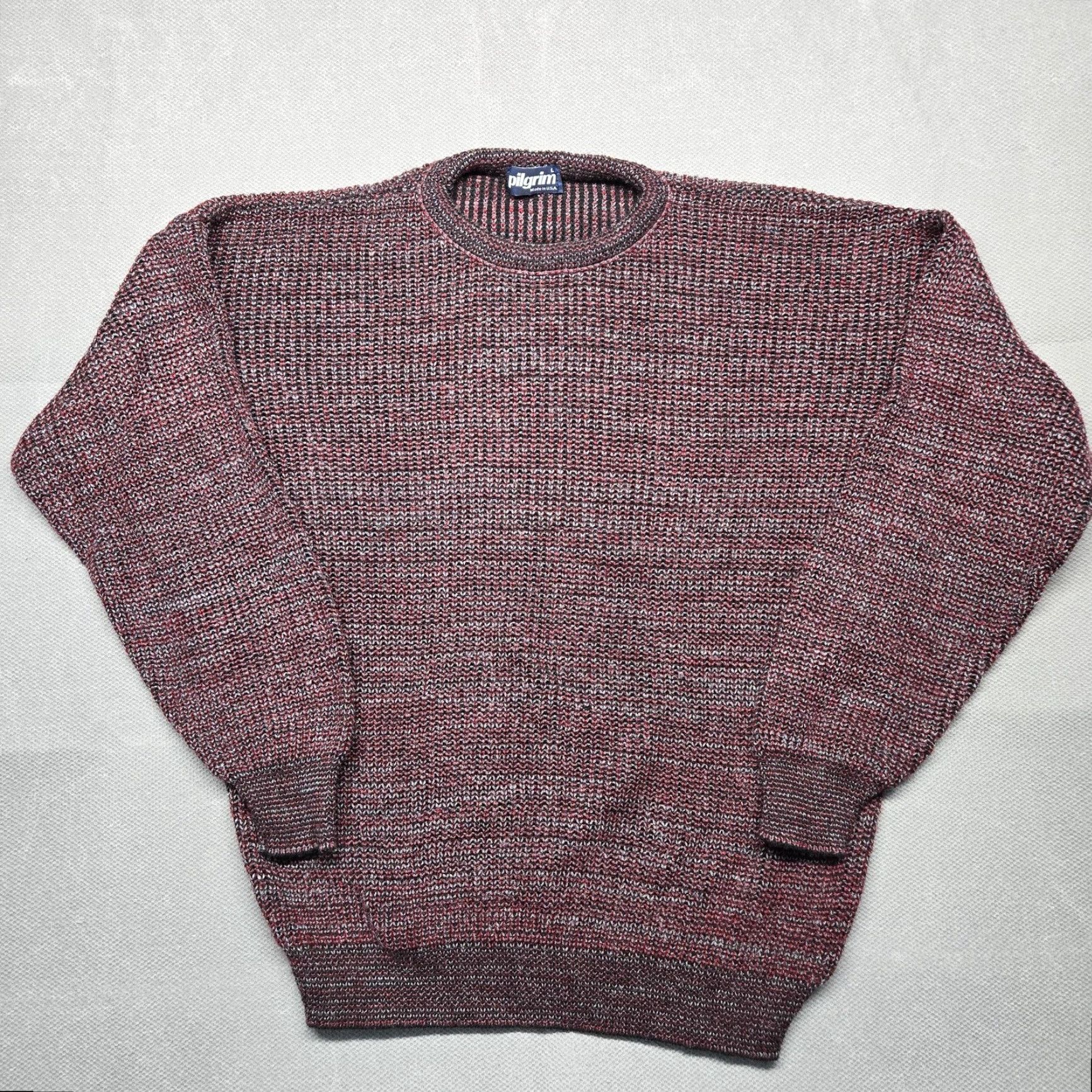 Vintage Pilgrim Sweater Mens L Red Chunky-Knit Crewneck Pullover Acrylic Made In USA Size US L / EU 52-54 / 3 - 2 Thumbnail