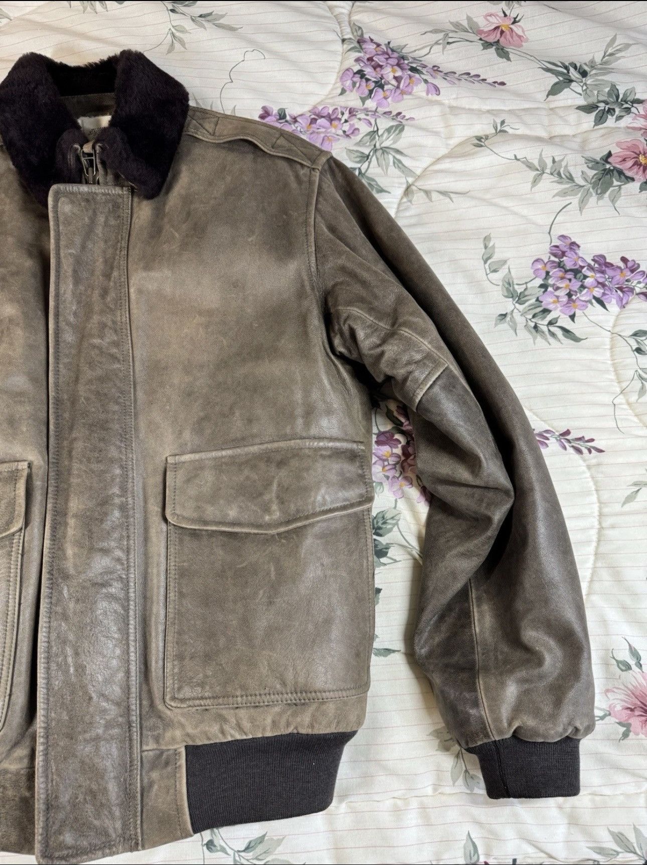 L.L. Bean L.L. Bean Brown Goatskin Leather Shearling Bomber Jacket S Size US S / EU 44-46 / 1 - 4 Thumbnail