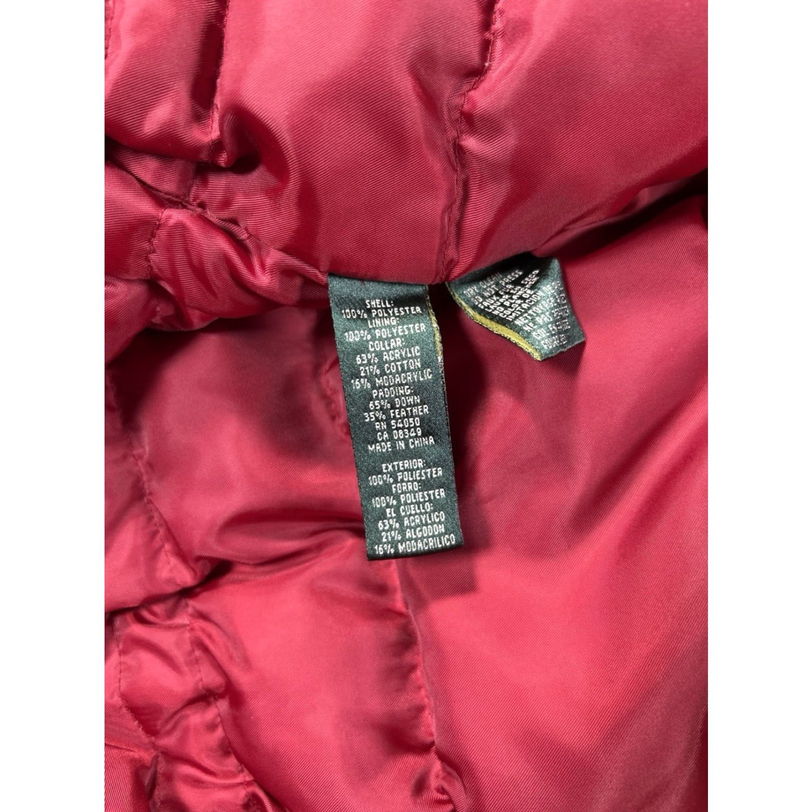 Ralph Lauren Lauren Ralph Lauren Down Jacket Womens M Red Parka Hooded Fur Trim Zipper Pockets Winter Casual Coat Size M / US 6-8 / IT 42-44 - 7 Thumbnail
