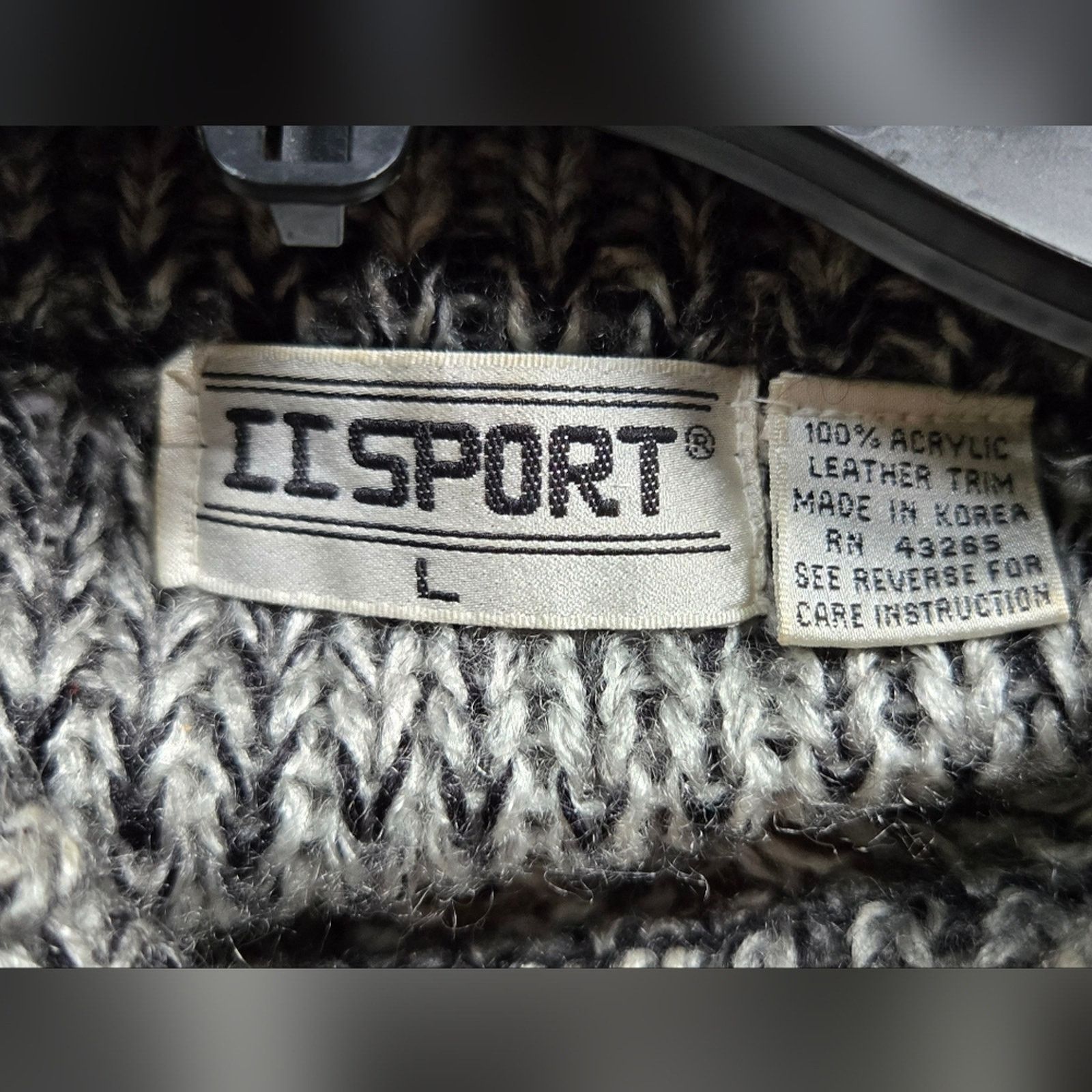 Other Vintage CC Sport acrylic and leather trim sweater, size L Size US L / EU 52-54 / 3 - 4 Thumbnail