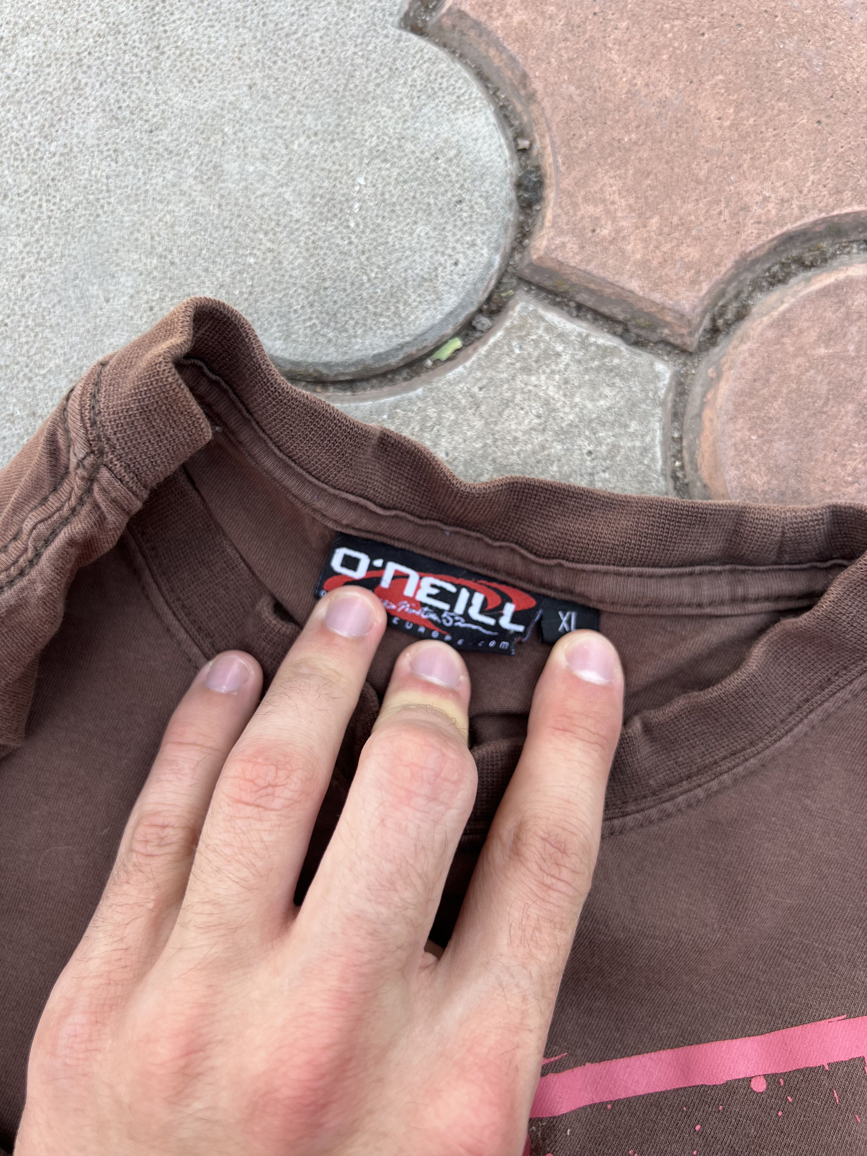O'Neill × Vintage Vintage Oneill Big Logo Brown Tee Surf Y2K USA Size US L / EU 52-54 / 3 - 4 Thumbnail
