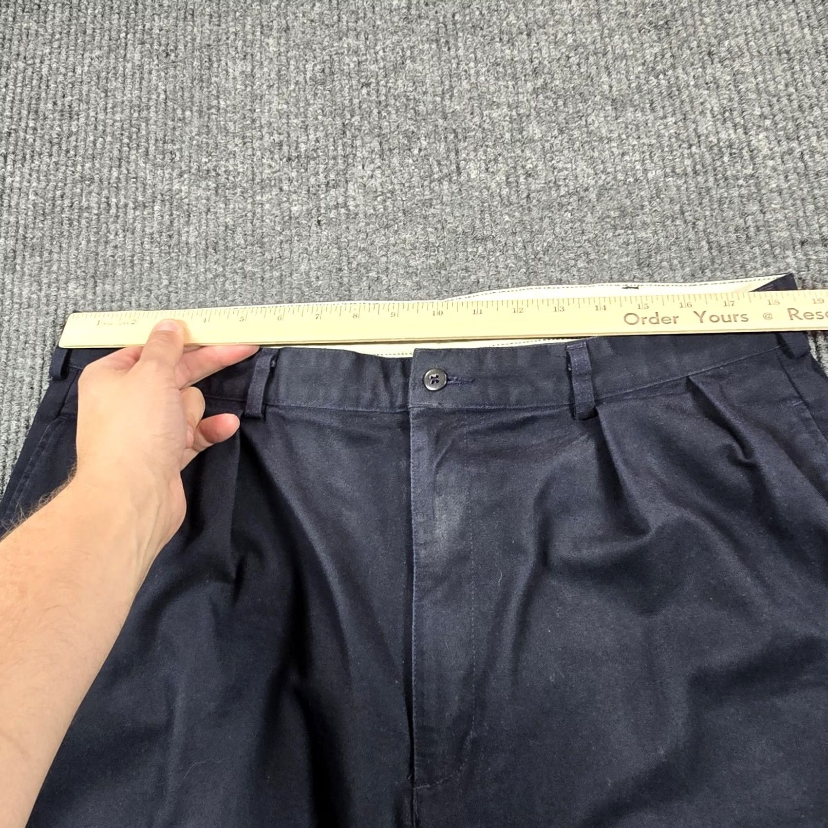 Polo Ralph Lauren Polo Ralph Lauren Pants Mens 37x24 Blue Pleated Classic Fit Chino Made USA Size US L / EU 52-54 / 3 - 7 Thumbnail