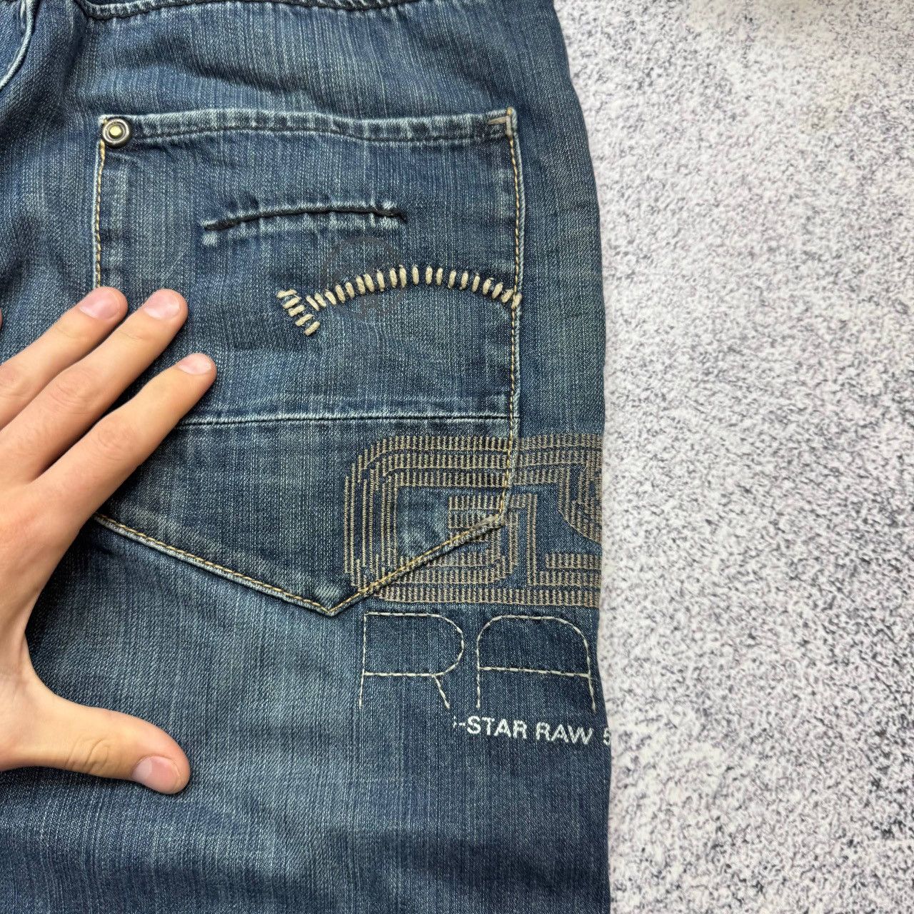 G-Star Vintage G-Star Raw Denim Baggy Y2K Jeans Short Mens Sz 32 Size US 32 / EU 48 - 7 Thumbnail