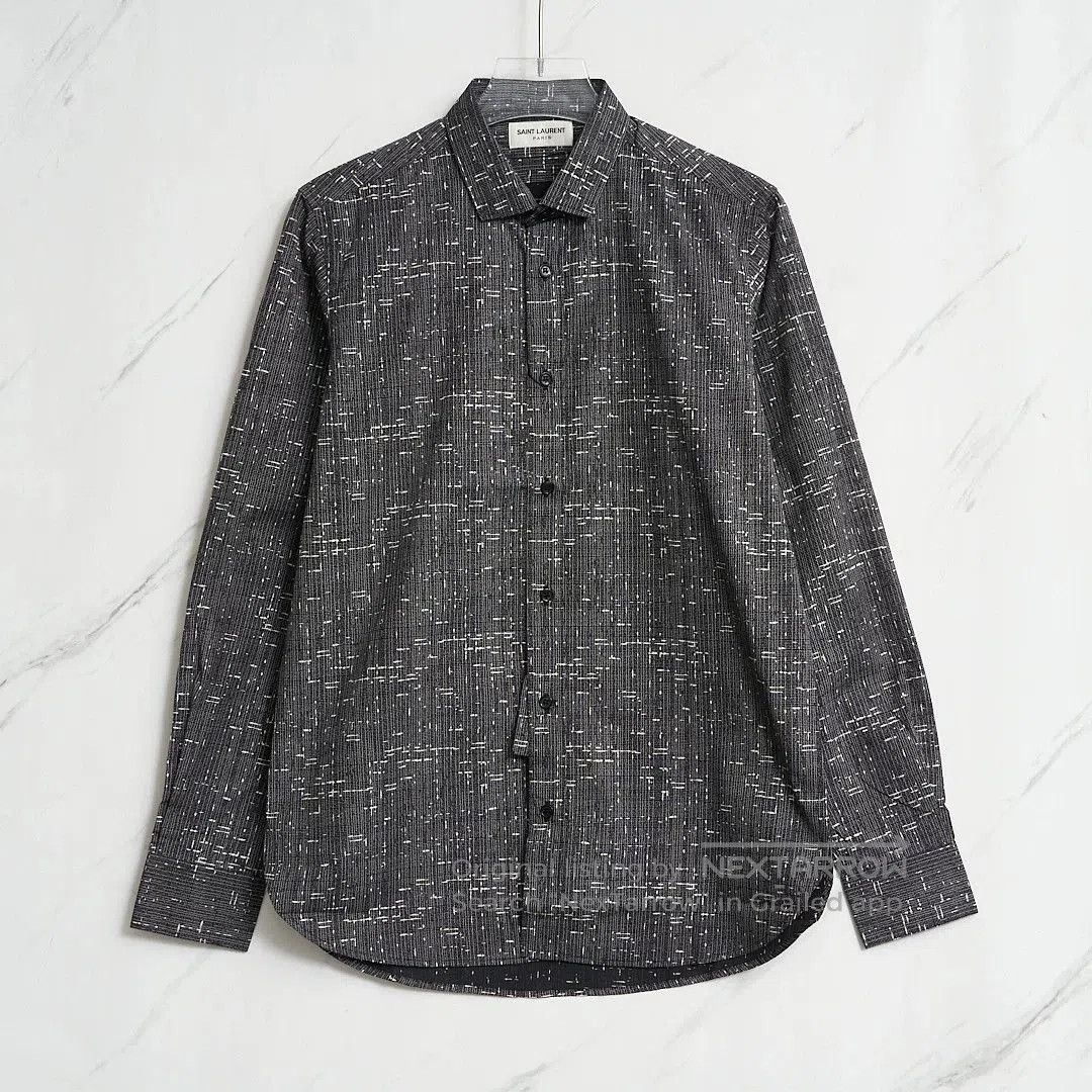 Saint Laurent Paris Saint Laurent Men's Contrast Stripe Shirt. Size US M / EU 48-50 / 2 - 1 Thumbnail