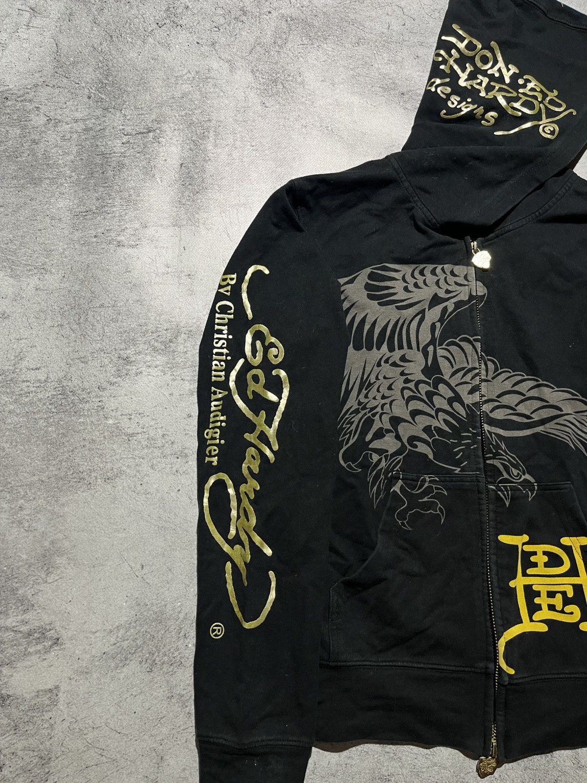 Ed Hardy Ed Hardy by Christian Audigier Zip Hoodie Black Eagle Print Size US XL / EU 56 / 4 - 7 Thumbnail