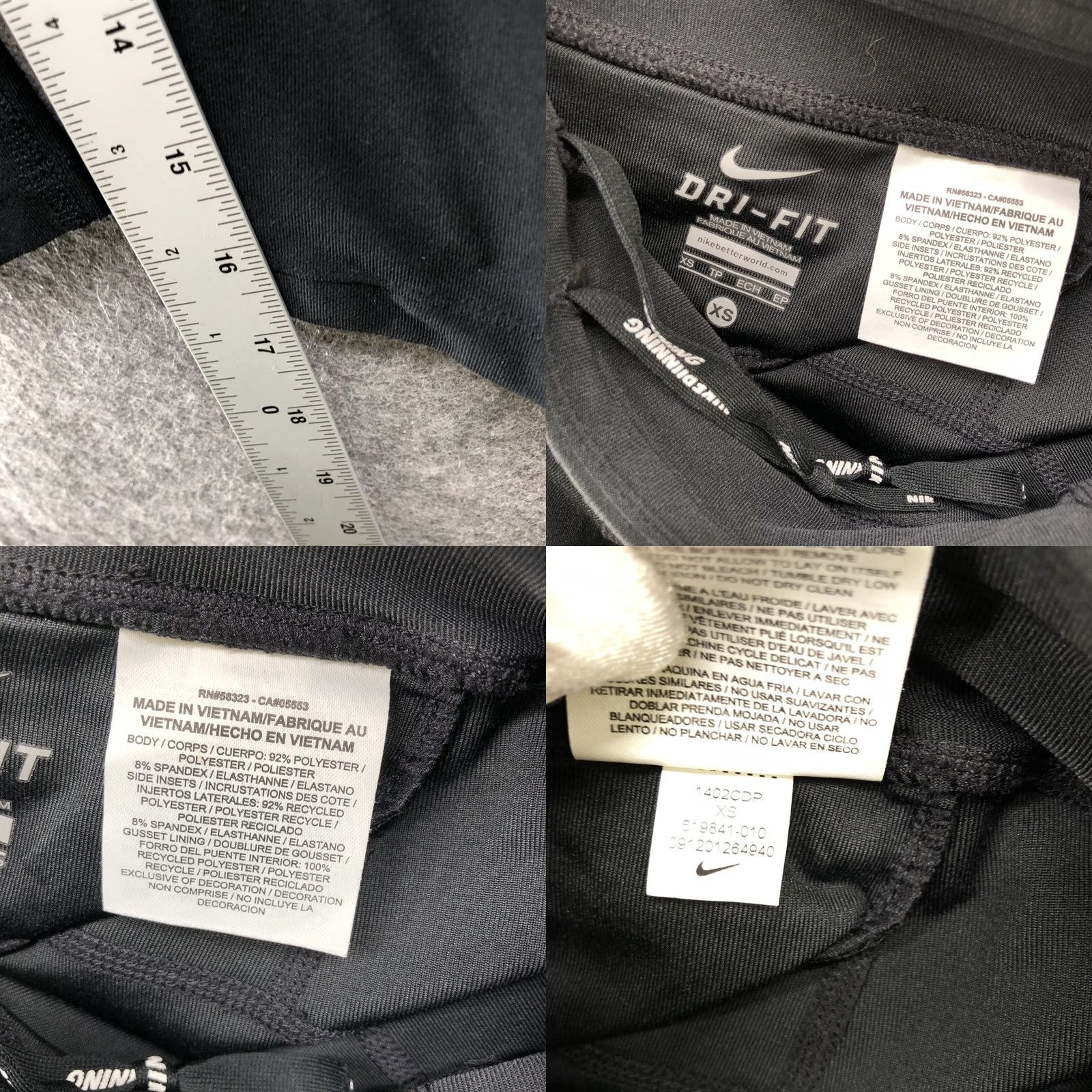 Nike Nike Running Capri Leggings Womens XS Black Stay Warm Zip Pocket Gym Size 26" / US 2 / IT 38 - 8 Thumbnail