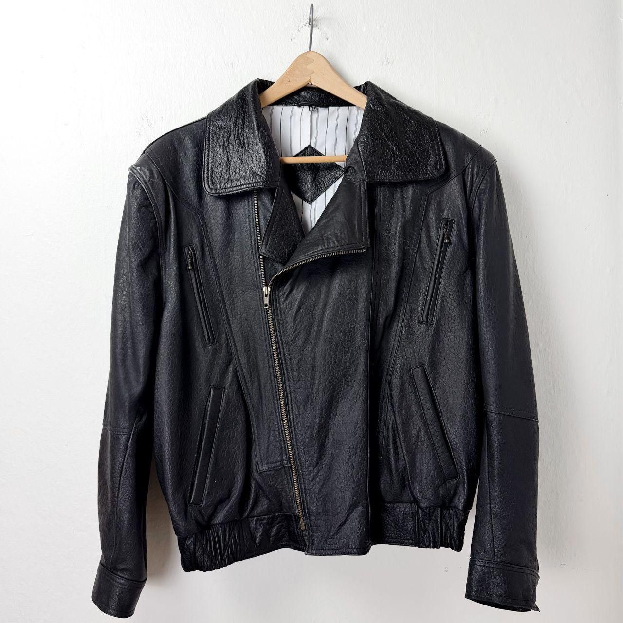 Vintage 90s Lambskin Biker Leather Jacket Size US L / EU 52-54 / 3 - 1 Thumbnail
