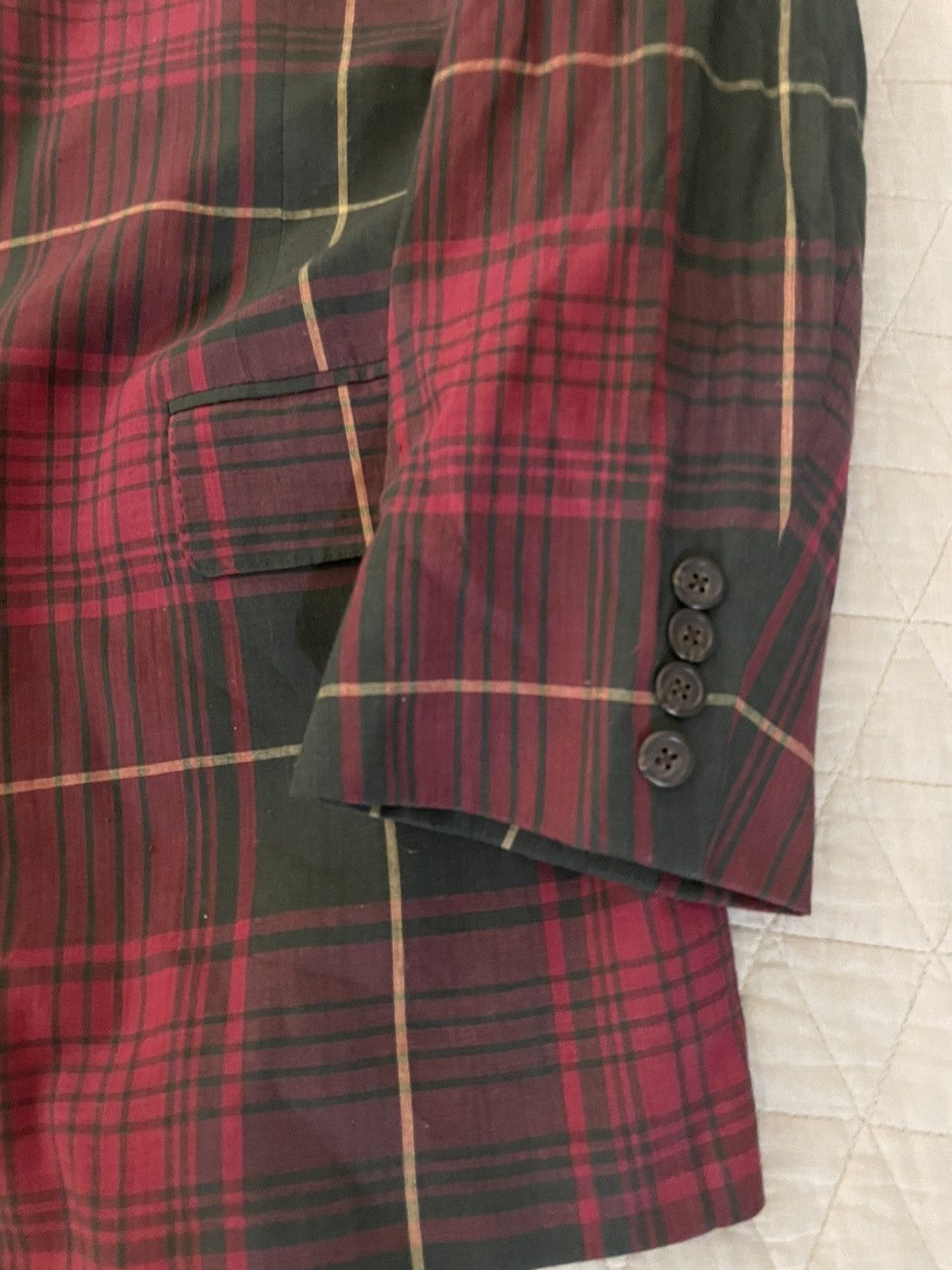 Polo Ralph Lauren × Vintage Cotton Madras Three-Button Jacket Size 46R - 3 Thumbnail