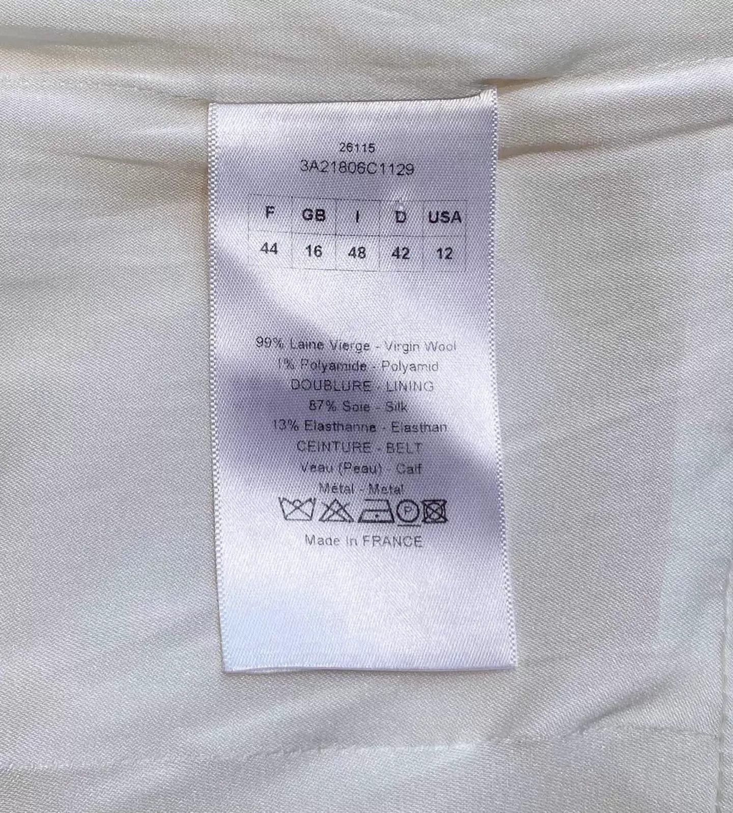 Dior Dior White Women's Long Coat F44 Waist-Cinched Pleated Hem Size L / US 10 / IT 46 - 6 Thumbnail
