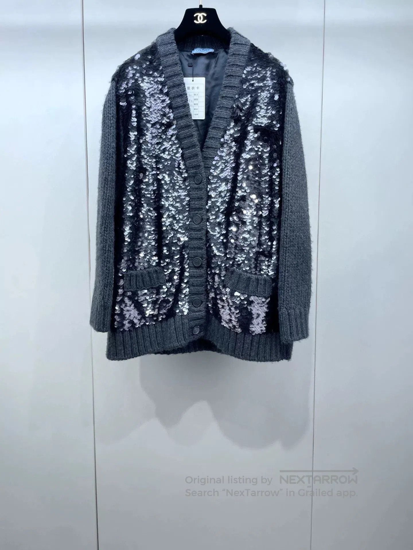 Prada Prada 2021 Sequin Patchwork Wool Cardigan. Size S / US 4 / IT 40 - 1 Thumbnail