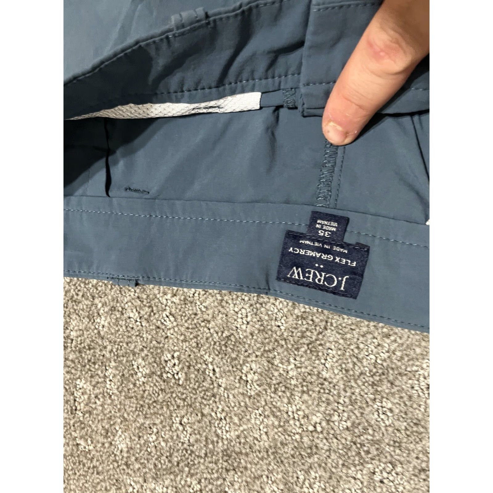 J.Crew J.CREW Shorts Mens Size 35 Blue Nylon Spandex Flat Front Chino Casual Size US 35 - 3 Thumbnail