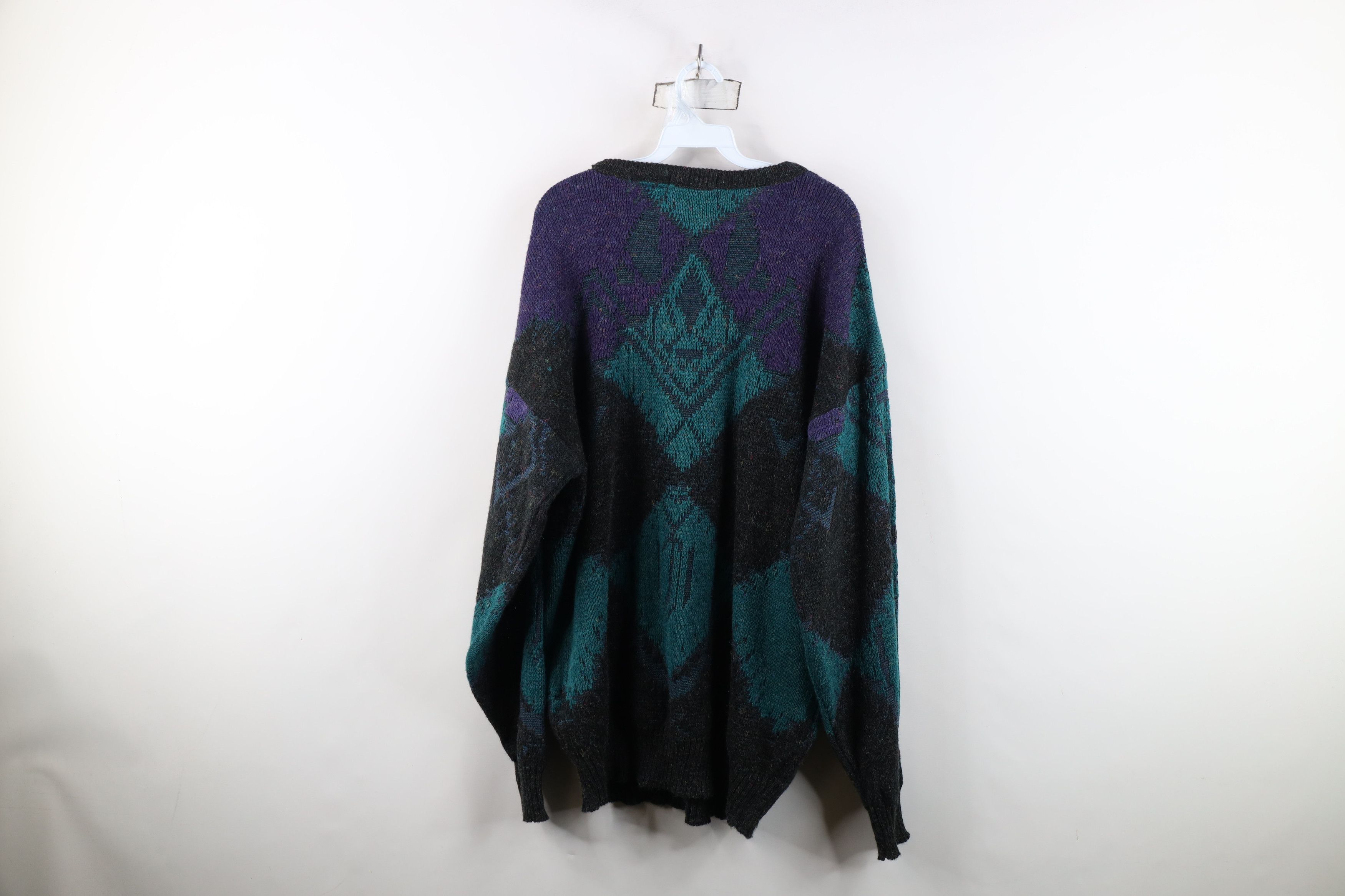 Vintage Vintage 90s Coogi Style Geometric Wool Blend Knit Sweater Size US XL / EU 56 / 4 - 11 Thumbnail