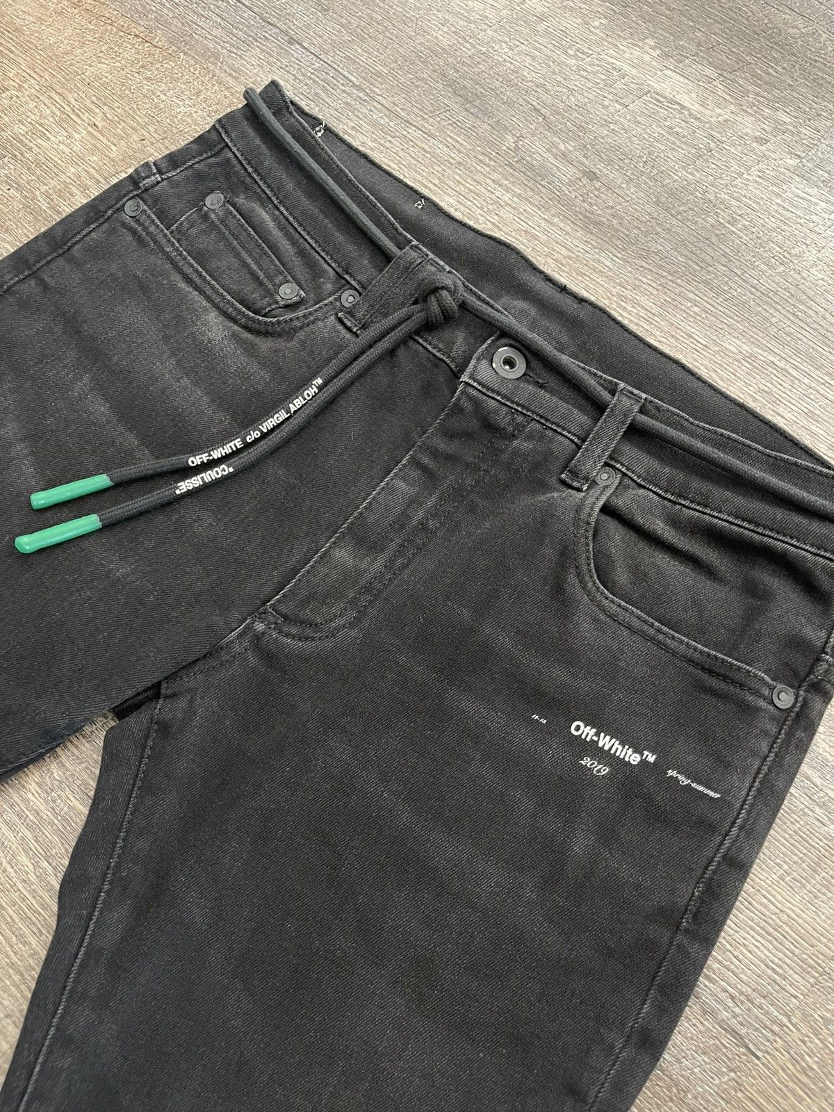 Off-White SS19 Off-White Denim Slim-Fit Jeans Size US 31 - 3 Thumbnail