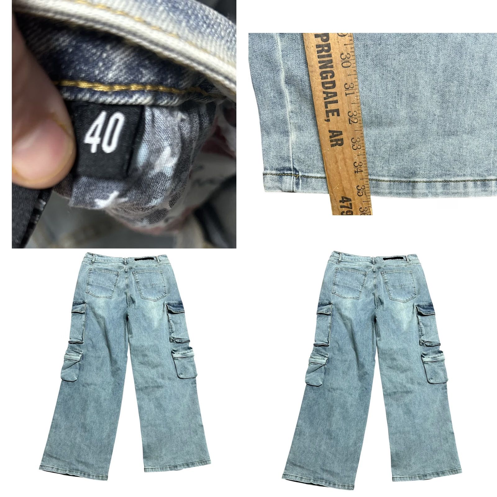 Vintage Rockstar Jeans Men 40 Burain Blue Baggy Fit Distressed Cargo Pocket 5-Pocket Denim Relaxed Adult Regular Size 40 Blue Size US 40 / EU 56 - 9 Thumbnail