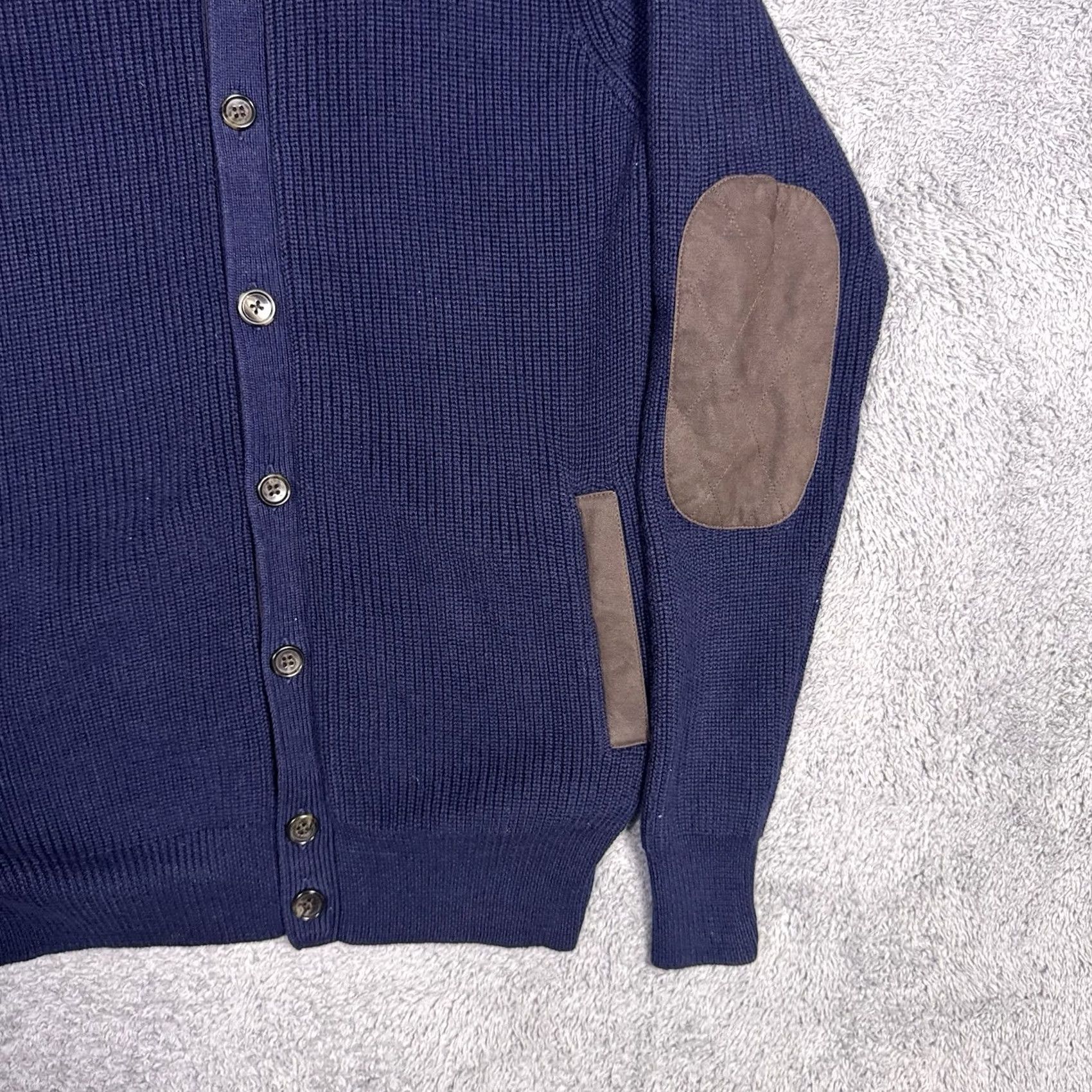 Peter Millar Peter Millar Cardigan Sweater Men S Chunky Knit Elbow Suede Patches Wool Blend Cardigan Socks? Size US S / EU 44-46 / 1 - 2 Thumbnail