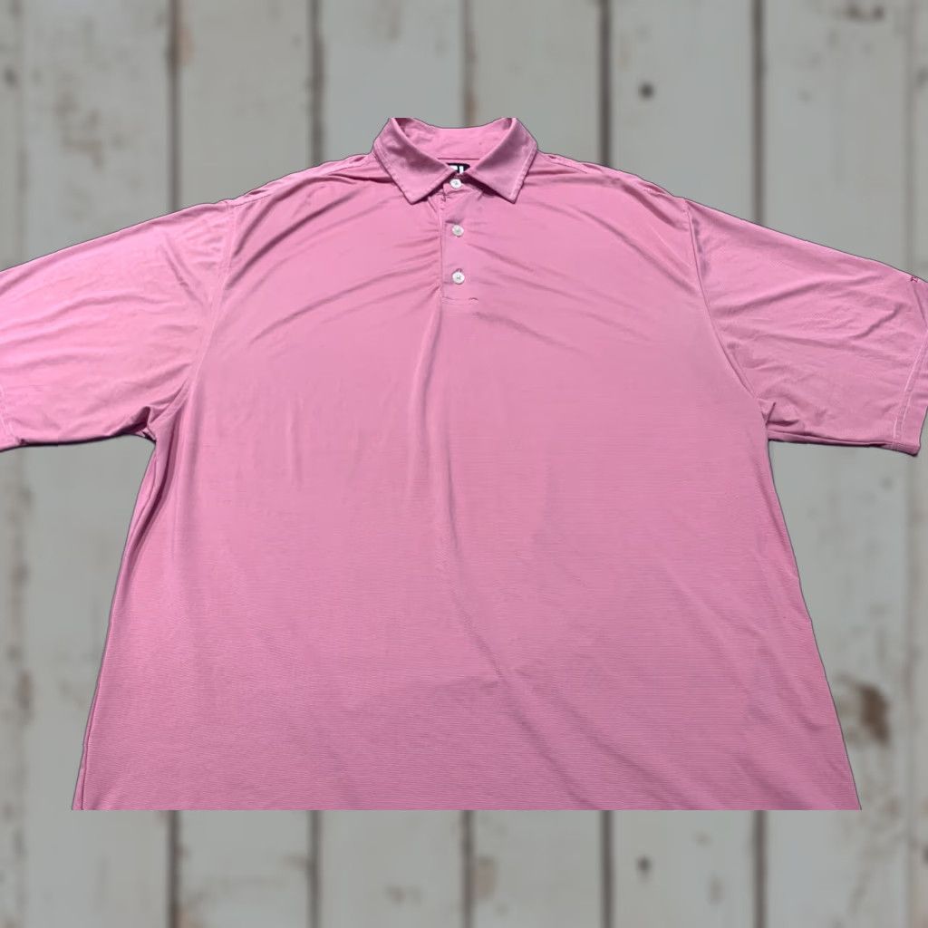 Footjoy FootJoy Performance Golf Polo Shirt Mens Medium Pink Striped Activewear Size US M / EU 48-50 / 2 - 1 Thumbnail