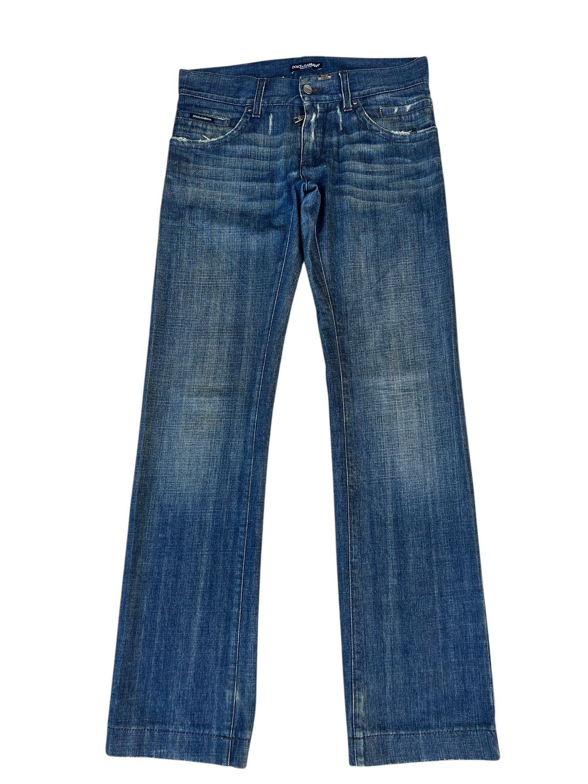 Dolce & Gabbana Vintage Y2K Dolce & Gabbana Distress Denim Slim Jeans Size US 31 - 1 Thumbnail