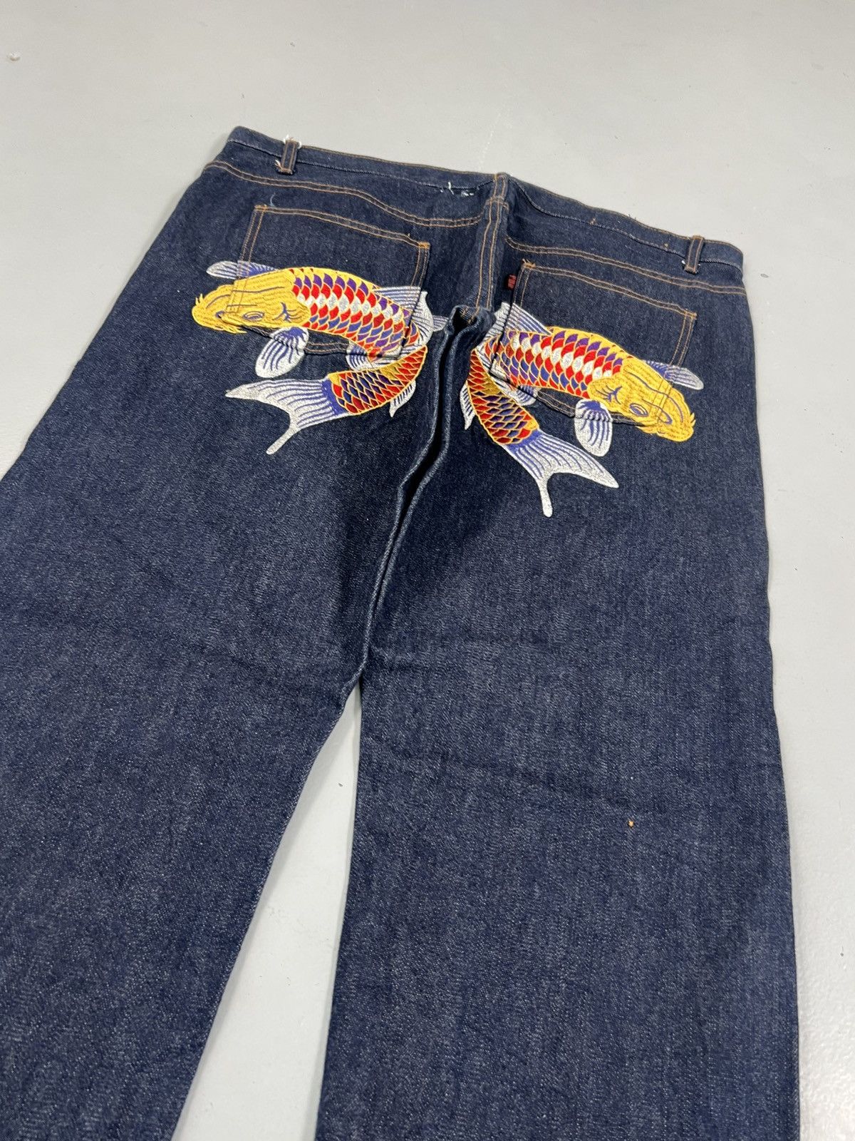 Japanese Brand Vintage Japanese brand salvage fish embroidered denim Size US 40 / EU 56 - 3 Thumbnail