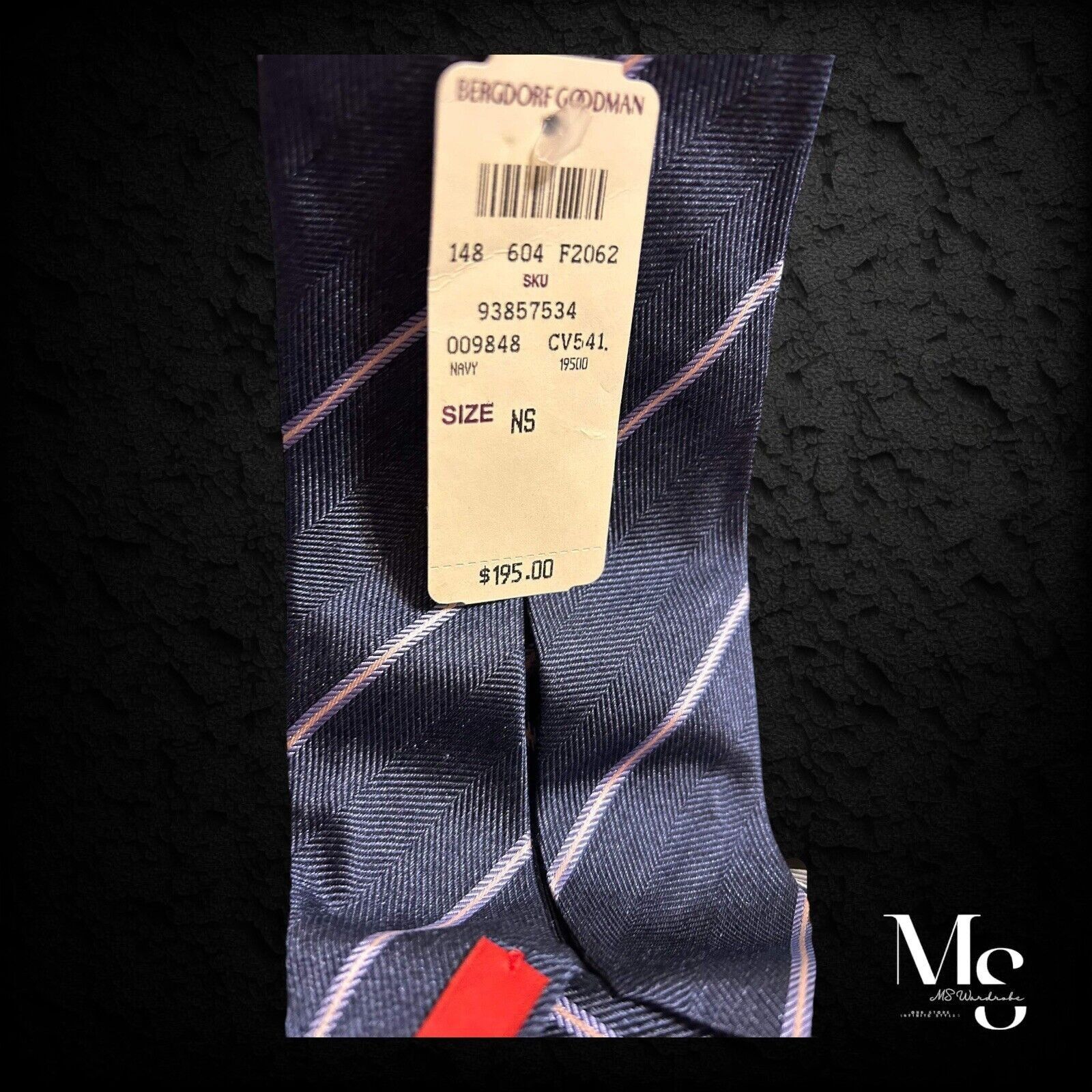 Isaia ISAIA NAPOLI 7 FOLD Navy Striped Silk Tie Hand Made In Italy Size ONE SIZE - 3 Thumbnail