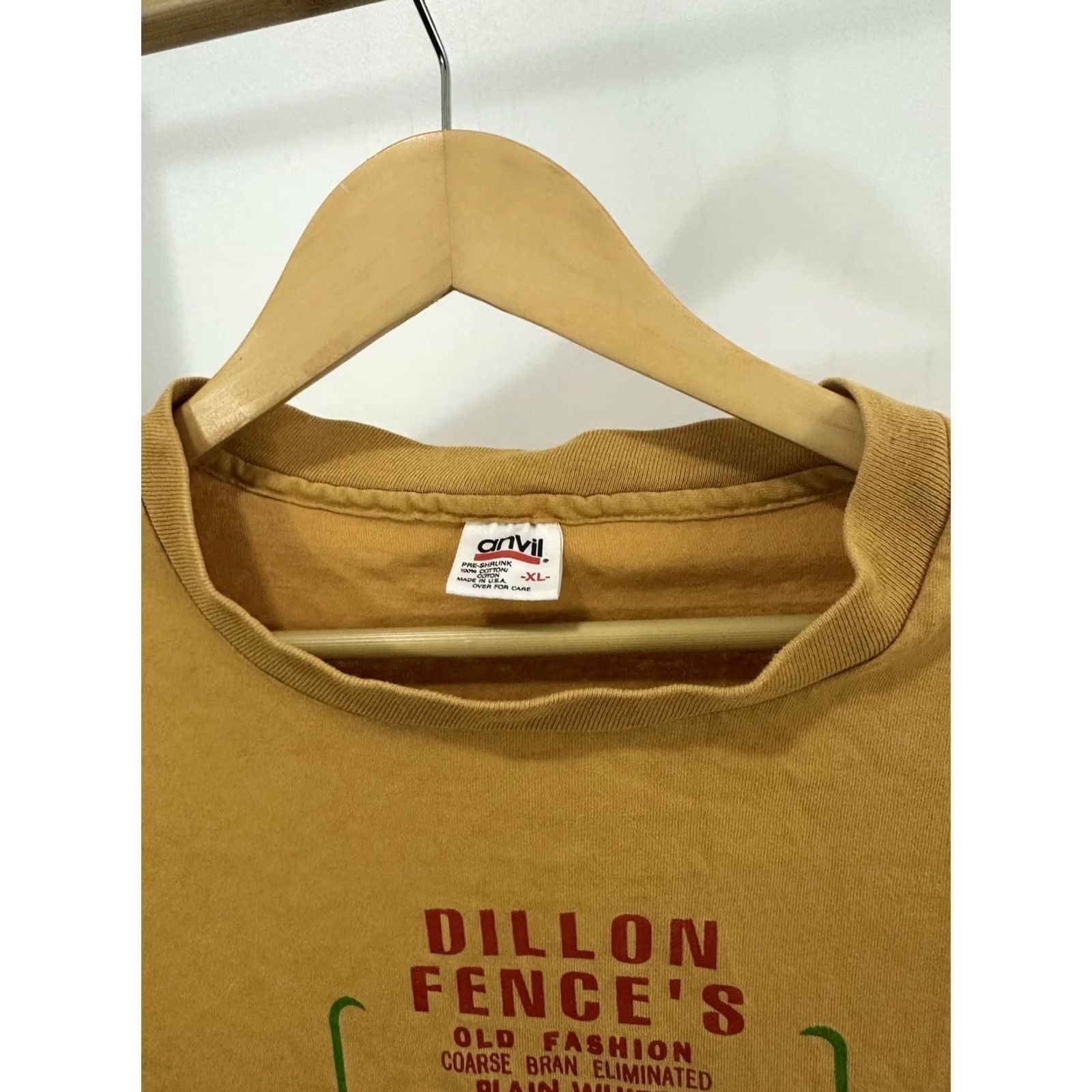 Anvil VTG 90s Dillon Fence Indie Grit Grain Feed Concert Tour T-Shirt XL Mustard Mens Short Sleeve Band Rock UNC Chapel Hill Size US XL / EU 56 / 4 - 6 Thumbnail