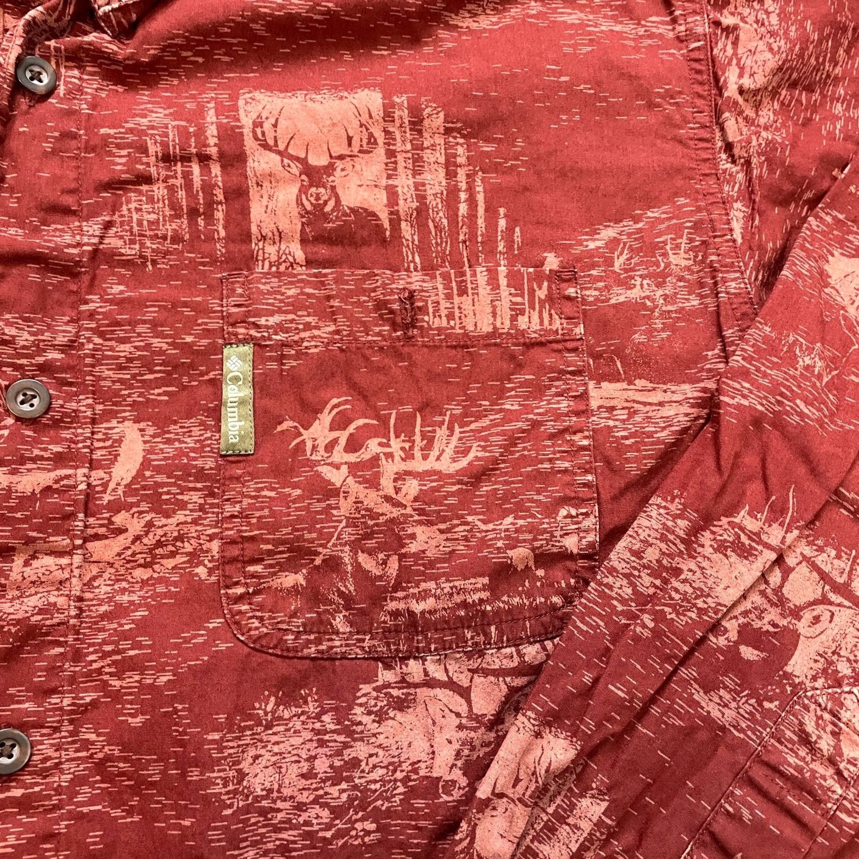 Vintage Columbia River Lodge Shirt Mens Large Red Long Sleeve Collared Pocket Hunting Size US L / EU 52-54 / 3 - 3 Thumbnail