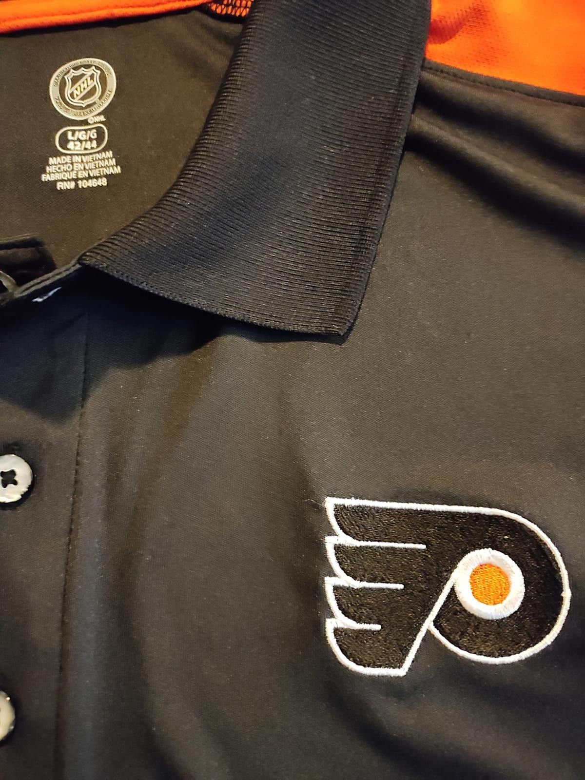 NHL Official Philadelphia Flyers Polo Shirt Size Large Size ONE SIZE - 6 Thumbnail