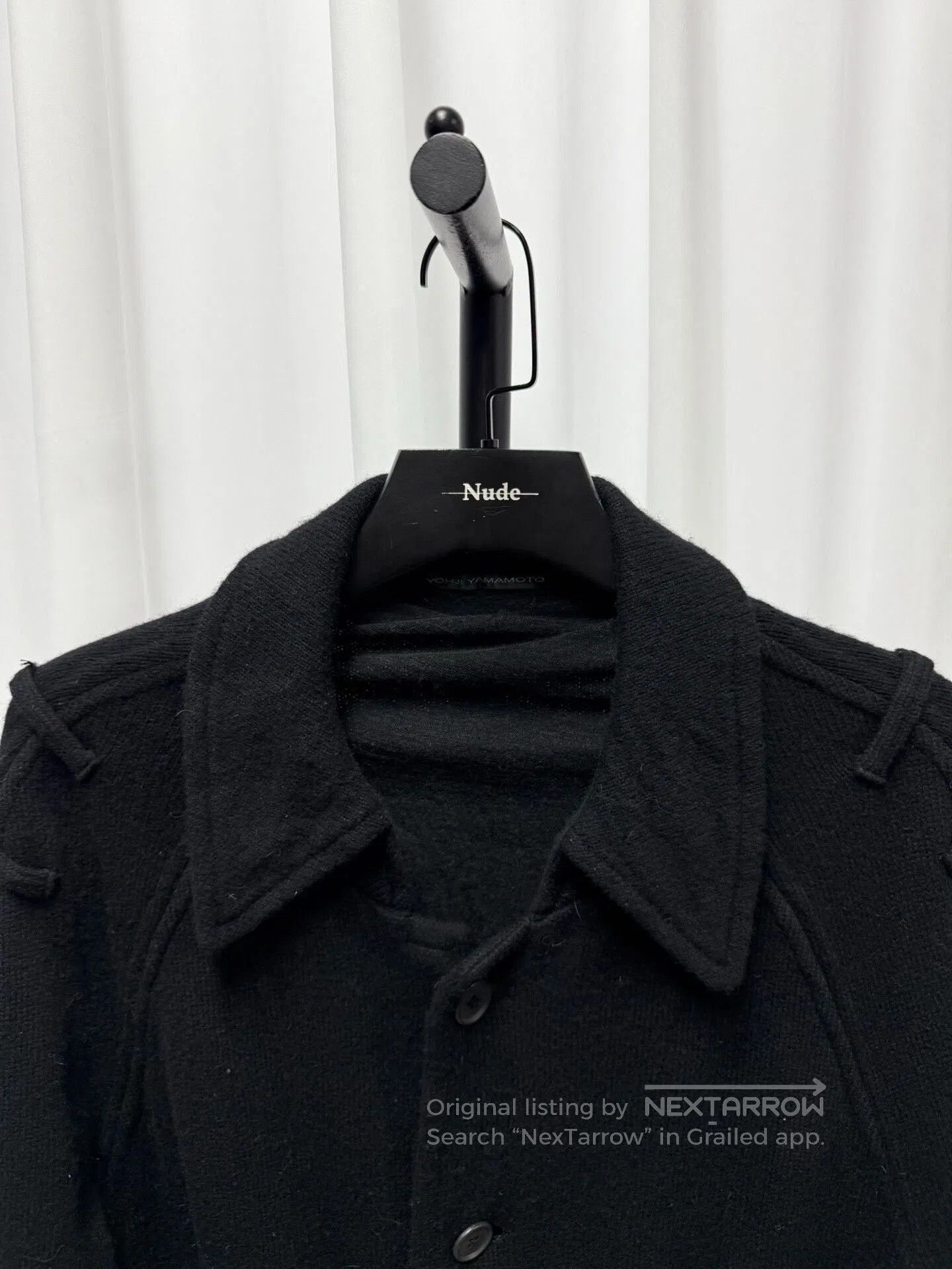 Y's black long wool coat by yohji yamamoto. Size US XL / EU 56 / 4 - 4 Thumbnail