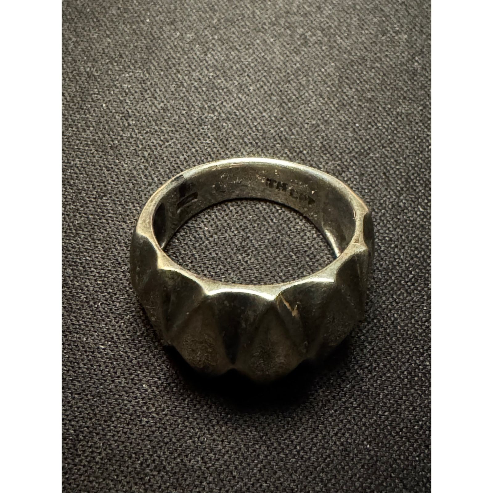 Other Vintage 925 Silver Geometric Texture Size 8 Size ONE SIZE - 3 Thumbnail