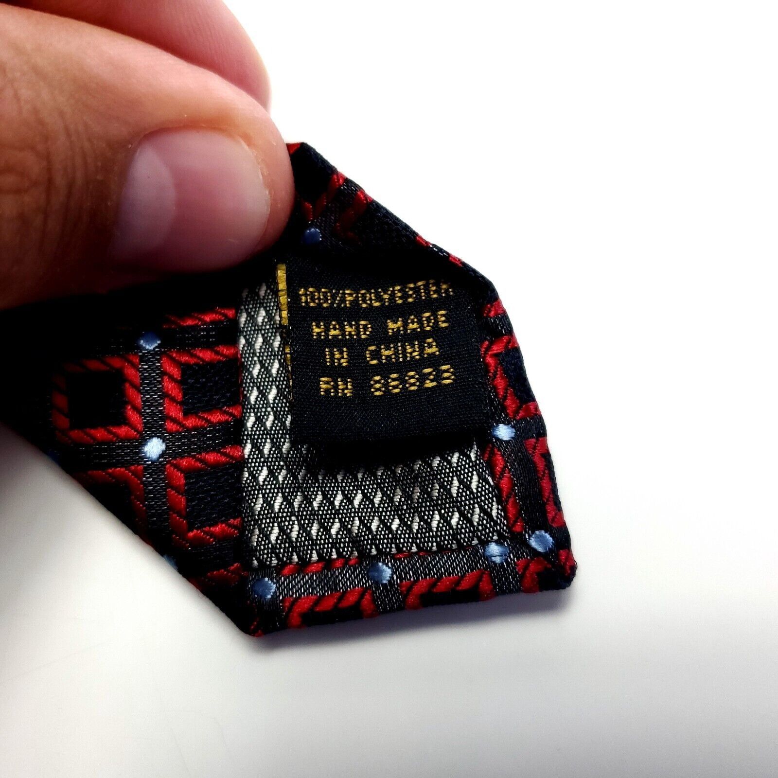 Alexander Julian Alexander Julian Colours Red Pewter Geometric Polyester Tie Size ONE SIZE - 4 Thumbnail