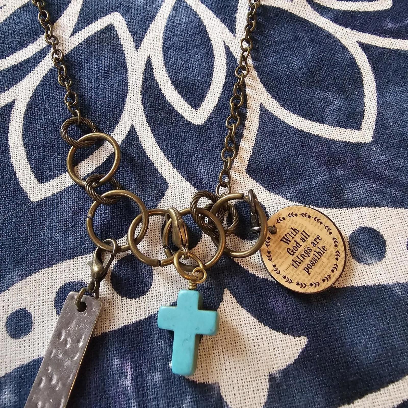 Linea Naturale Natural Life Women's Blue and Gold Charm Necklace Size ONE SIZE - 3 Thumbnail