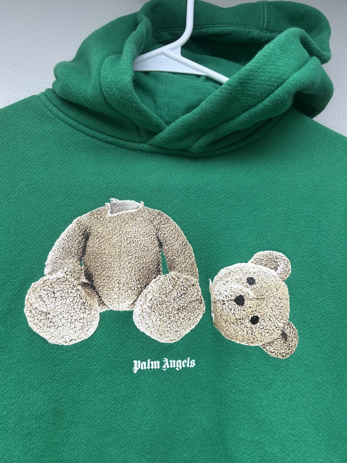 Palm Angels Palm Angels Kids Bear Hoodie Green Size US XXS / EU 40 - 3 Thumbnail