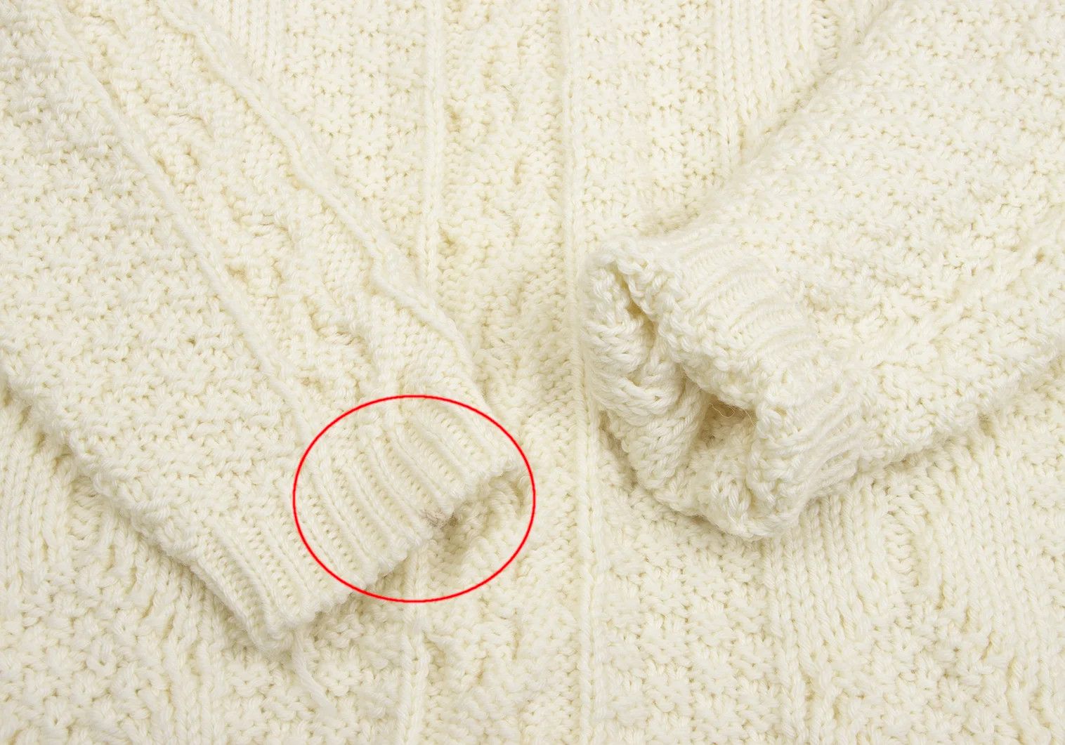 Maison Margiela Chunky Cable Knit Sweater in Cream, Size S Size US S / EU 44-46 / 1 - 5 Thumbnail