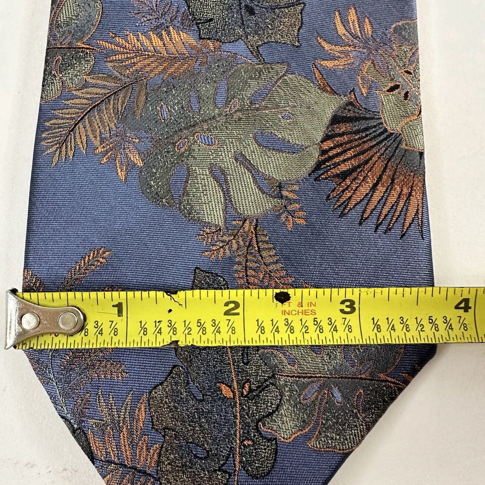 Other Tropicals by Tango Tie Handmade Silk Blue w/Green/Leaves Size ONE SIZE - 4 Thumbnail