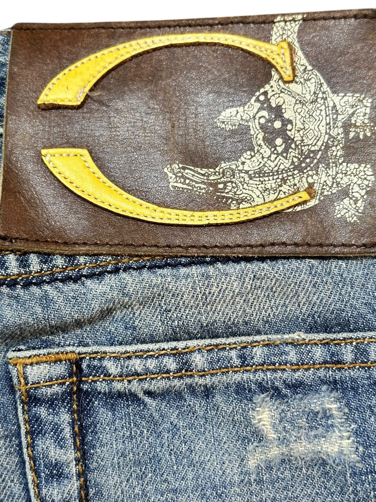 Just Cavalli Vintage Justcavalli Mudwash Ripped Distressed Denim Size US 34 / EU 50 - 7 Thumbnail