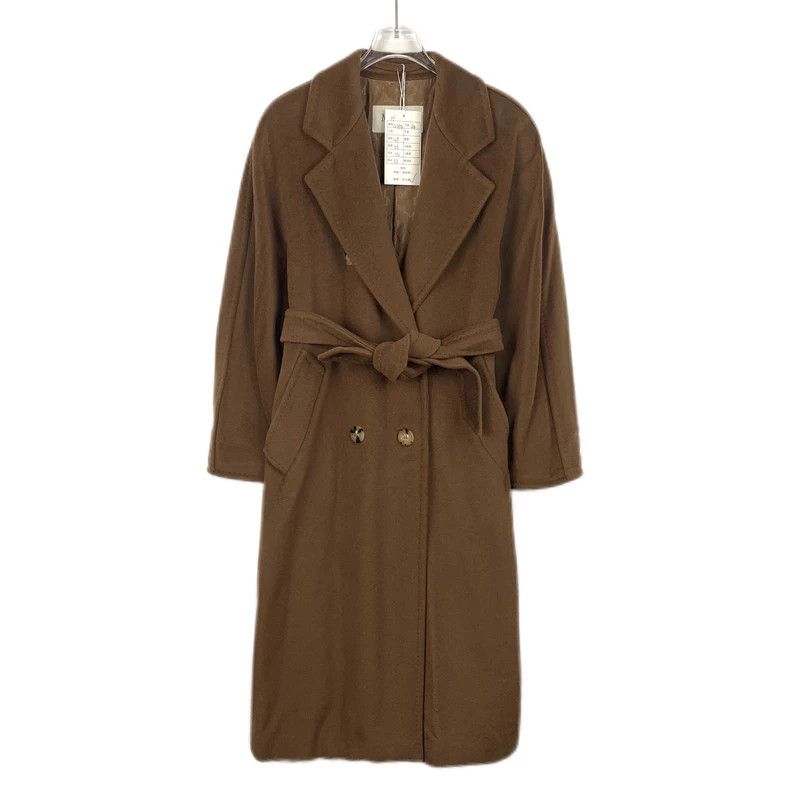 Max Mara Max Mara 101801 Brown Sheep Wool Lapel Double-breasted Fli Size XXS / US 00 / IT 34 - 1 Thumbnail