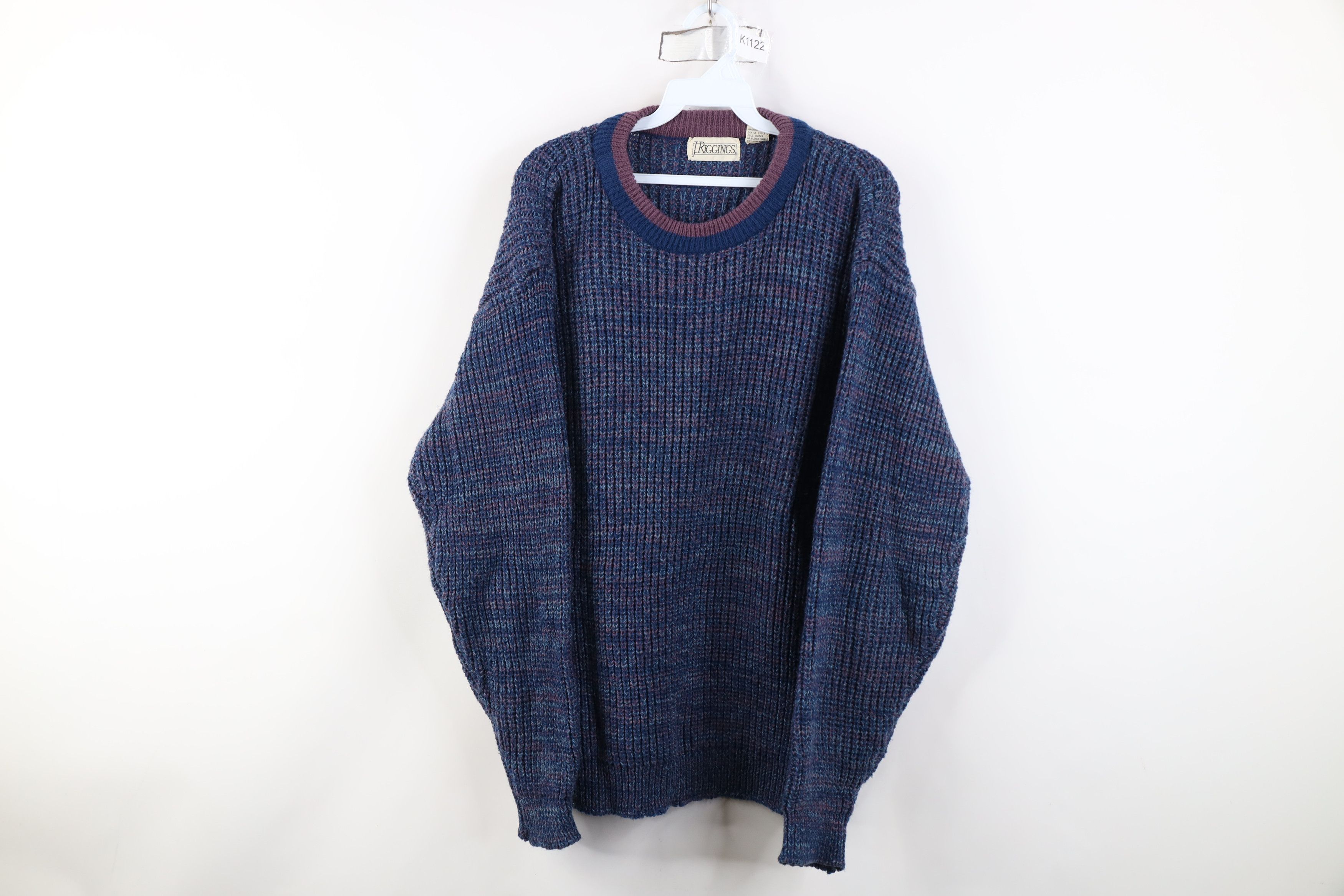 Vintage Vintage 90s Streetwear Chunky Ribbed Knit Crewneck Sweater Size US L / EU 52-54 / 3 - 1 Thumbnail