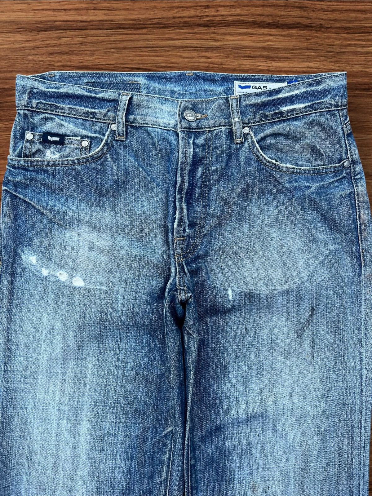 GAS × Japanese Brand Vintage Japanese Brand Blue Washed Mid Rise Wide Leg Jeans Size US 32 / EU 48 - 3 Thumbnail