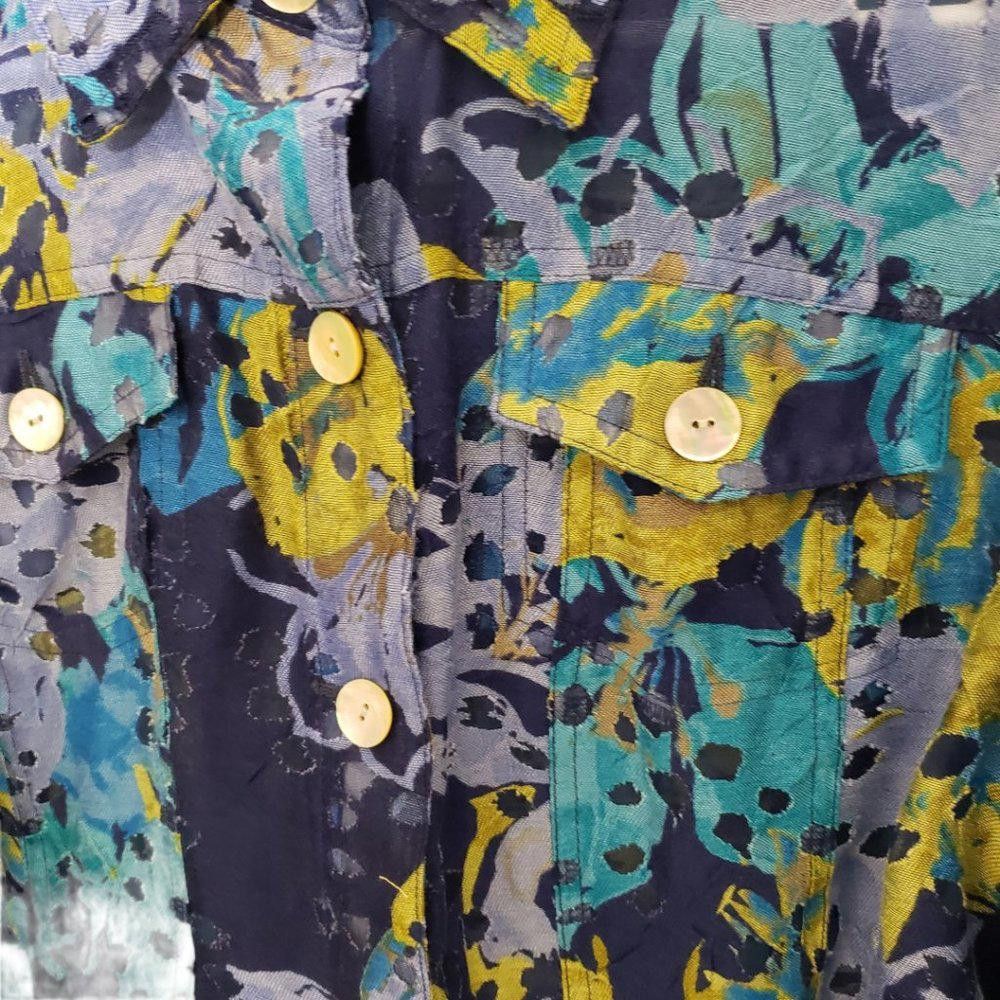 Designer CT187a Ruby Rd. Favorites Blue Button Down Shirt 14P Size XL / US 12-14 / IT 48-50 - 3 Thumbnail